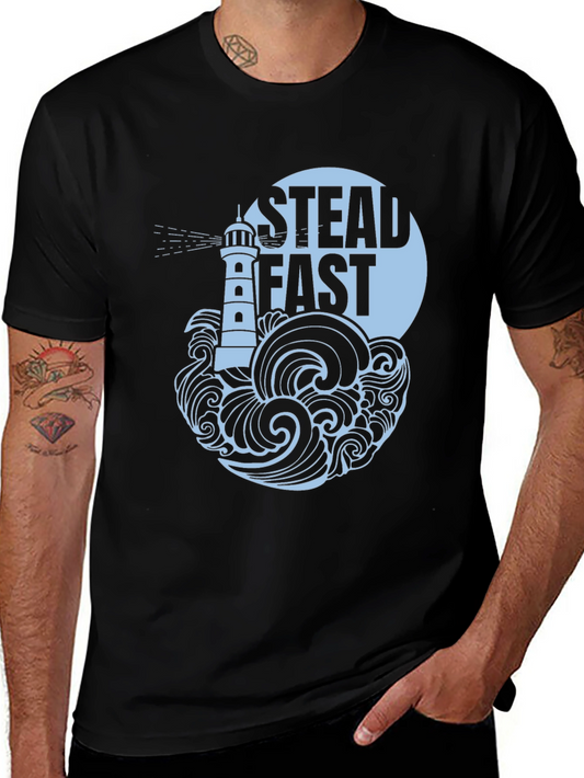 Steadfast Lighthouse Graphic Tee - Mens Black T-Shirt