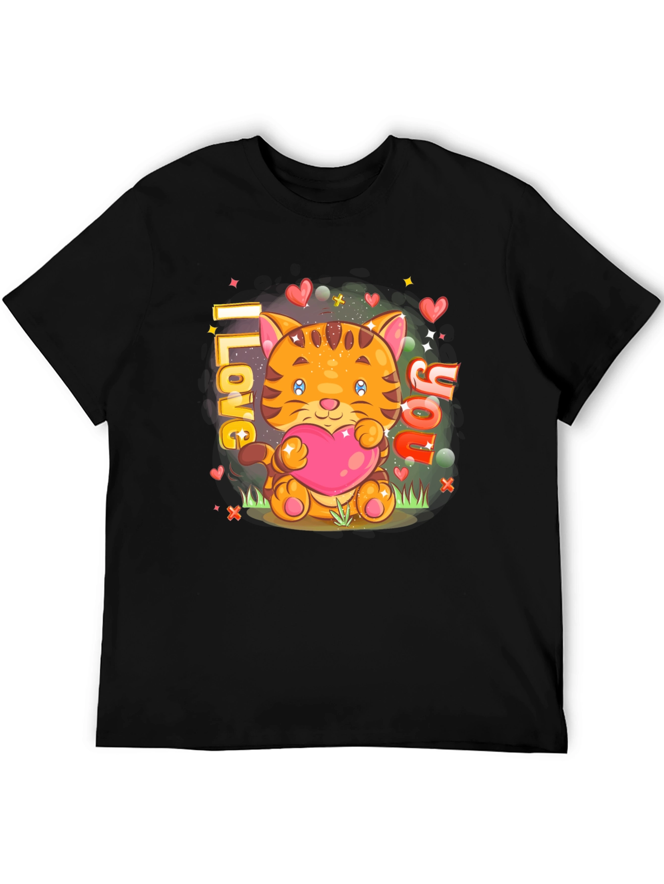 I Love You Cat Graphic T-Shirt