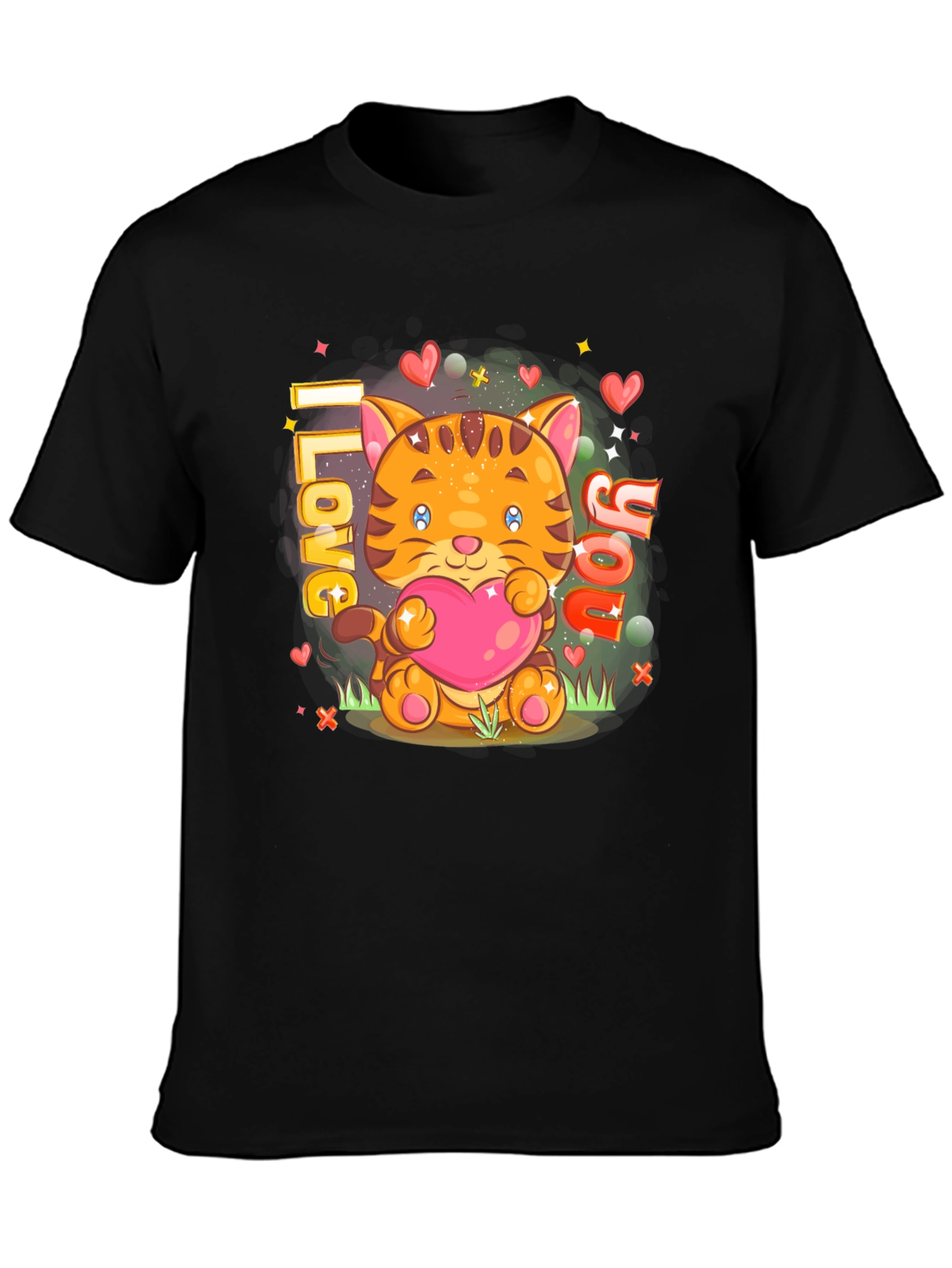 I Love You Cat Graphic T-Shirt
