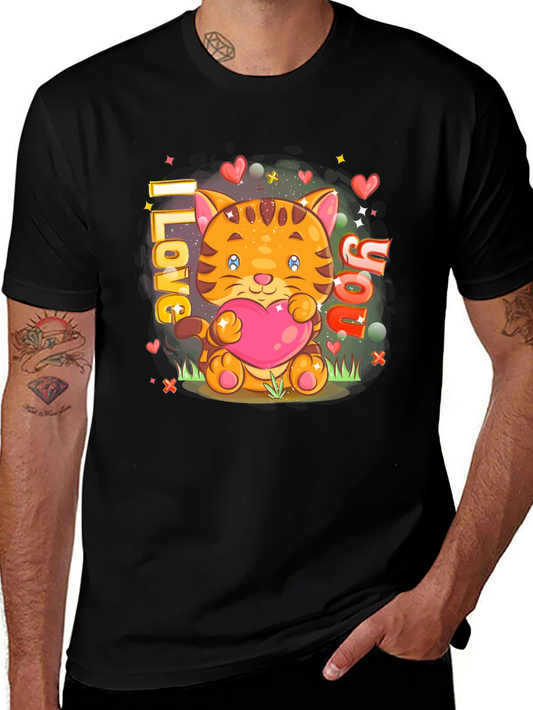 I Love You Cat Graphic T-Shirt