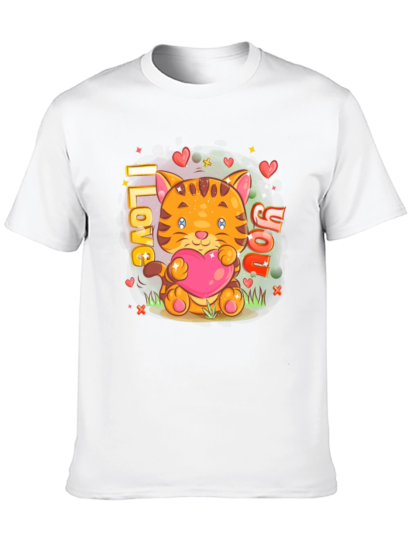 I Love You Cat Graphic T-Shirt