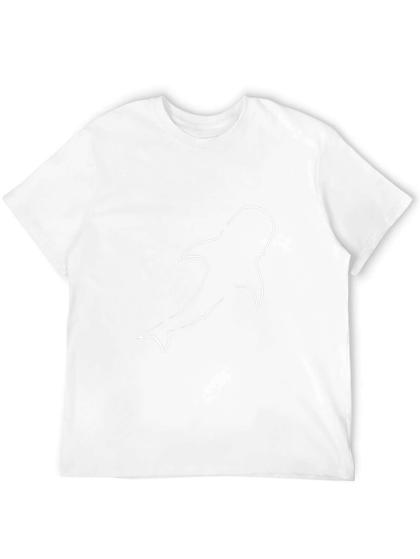 Mens Black T-Shirt with Abstract Whale Outline Design
