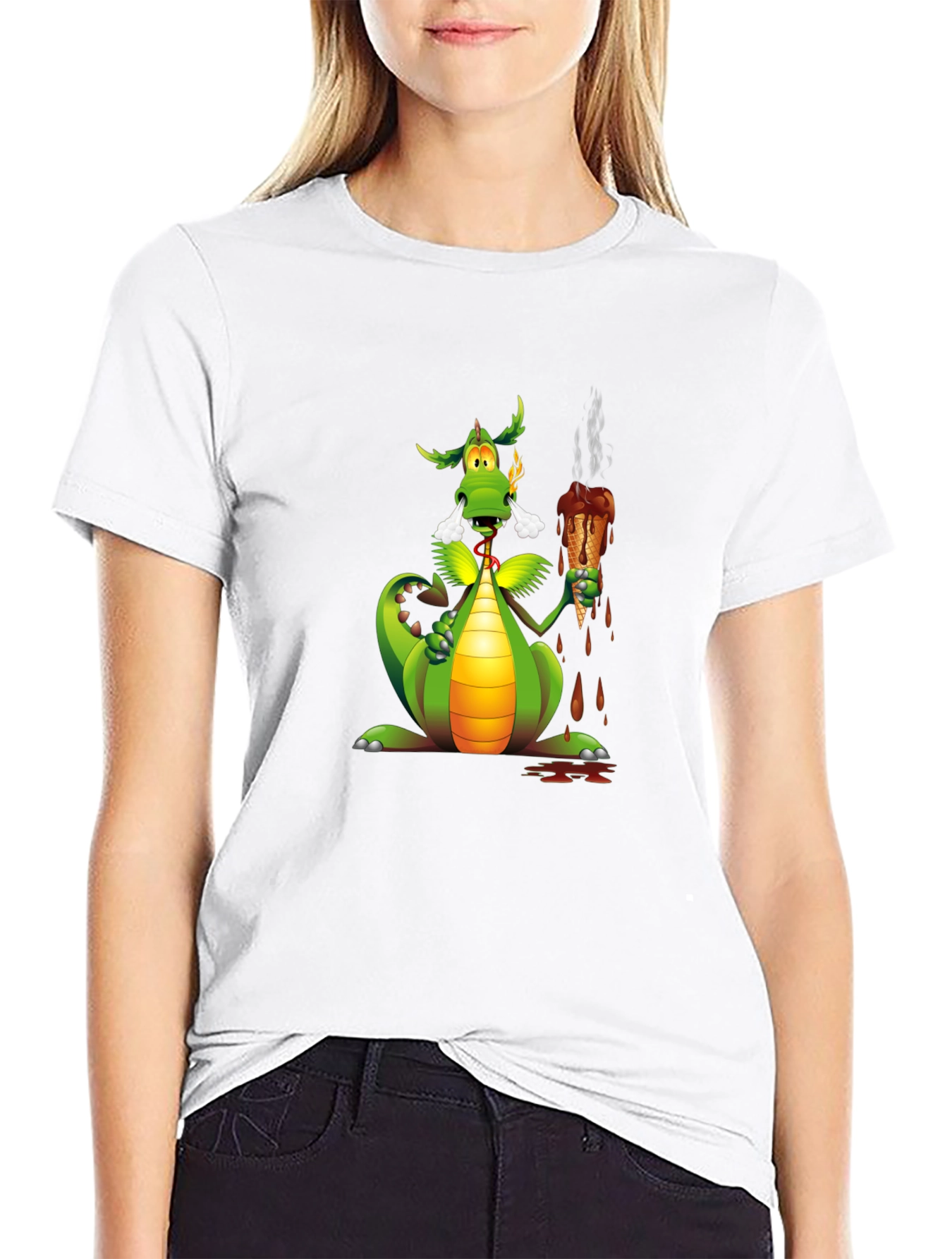 Dragon Eating Ice Cream Graphic Tee