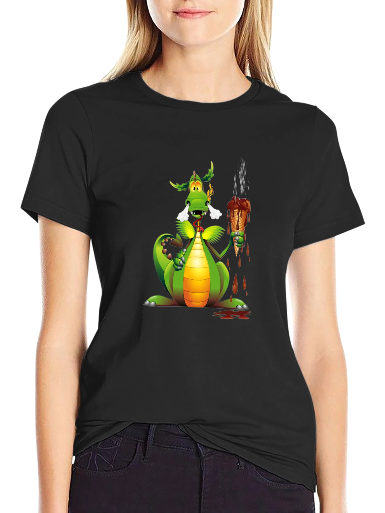 Dragon Eating Ice Cream Graphic Tee