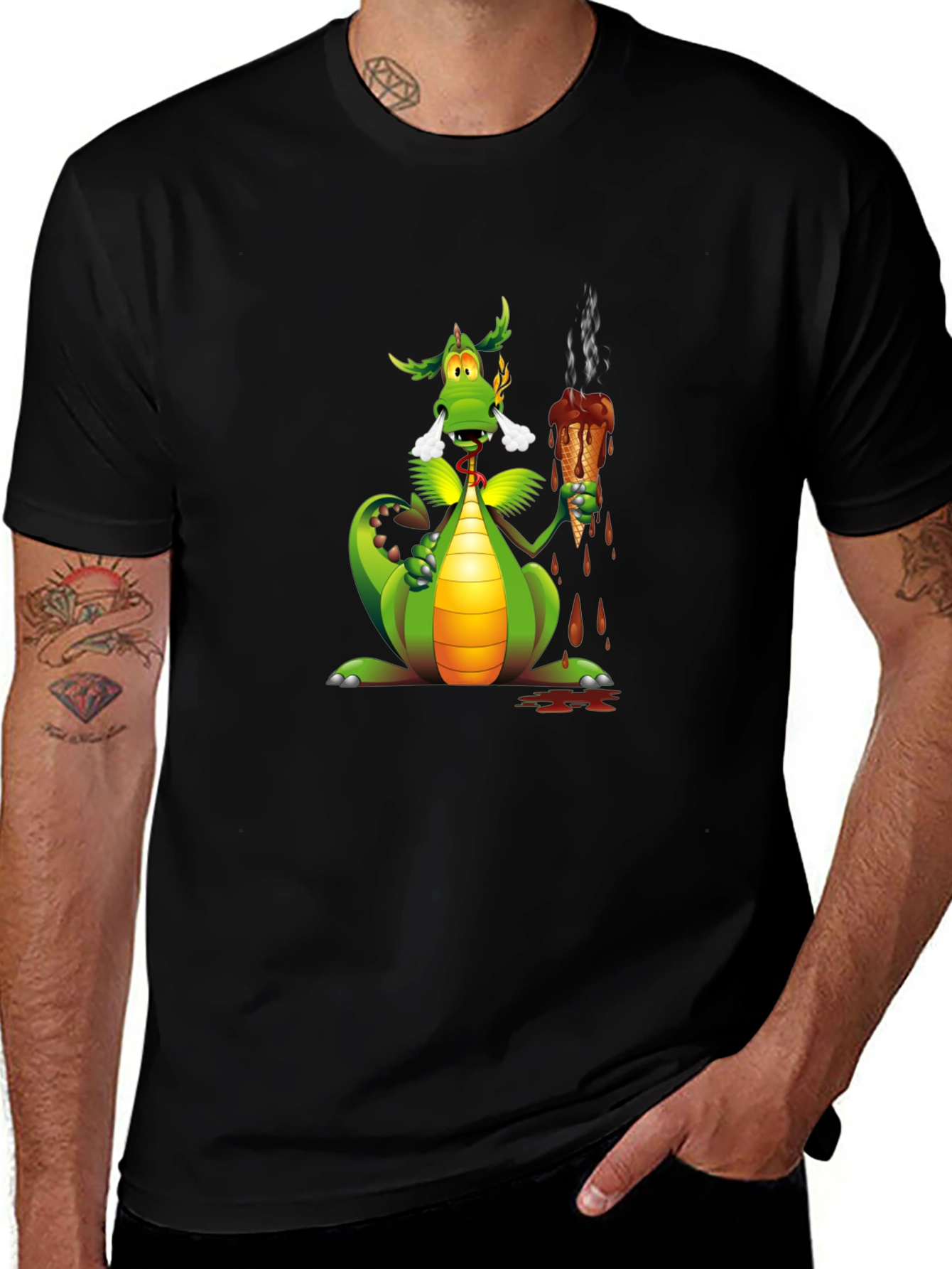 Dragon Eating Ice Cream Graphic Tee