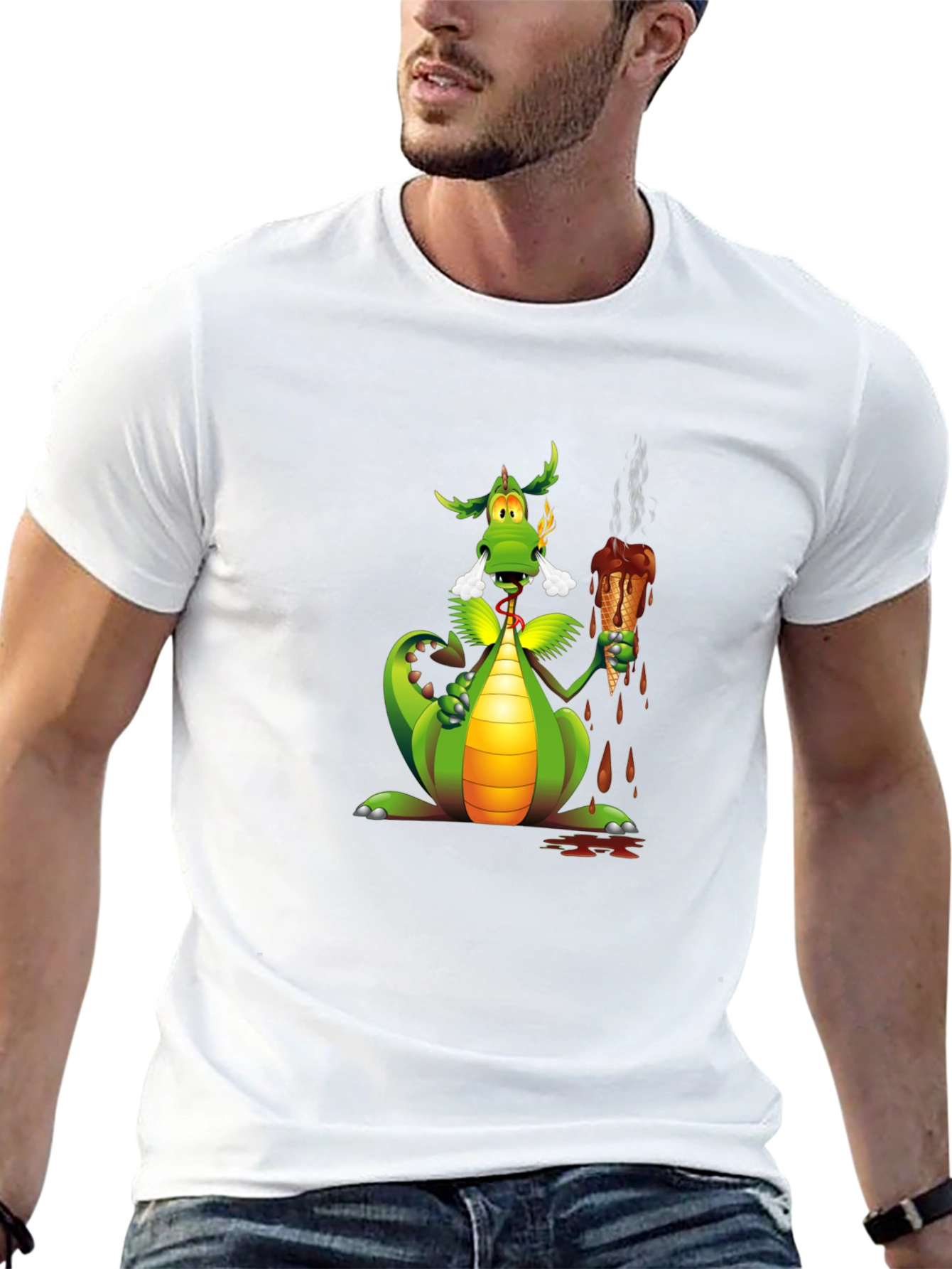 Dragon Eating Ice Cream Graphic Tee