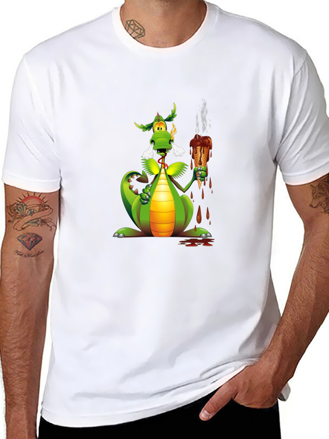 Dragon Eating Ice Cream Graphic Tee