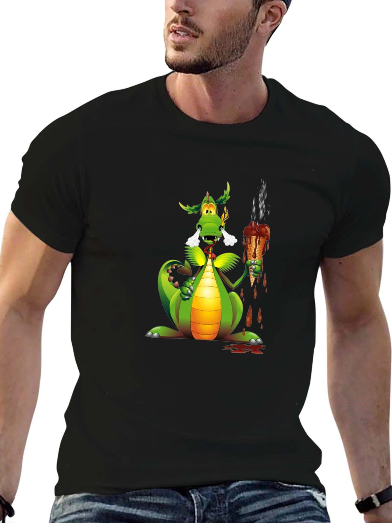 Dragon Eating Ice Cream Graphic Tee