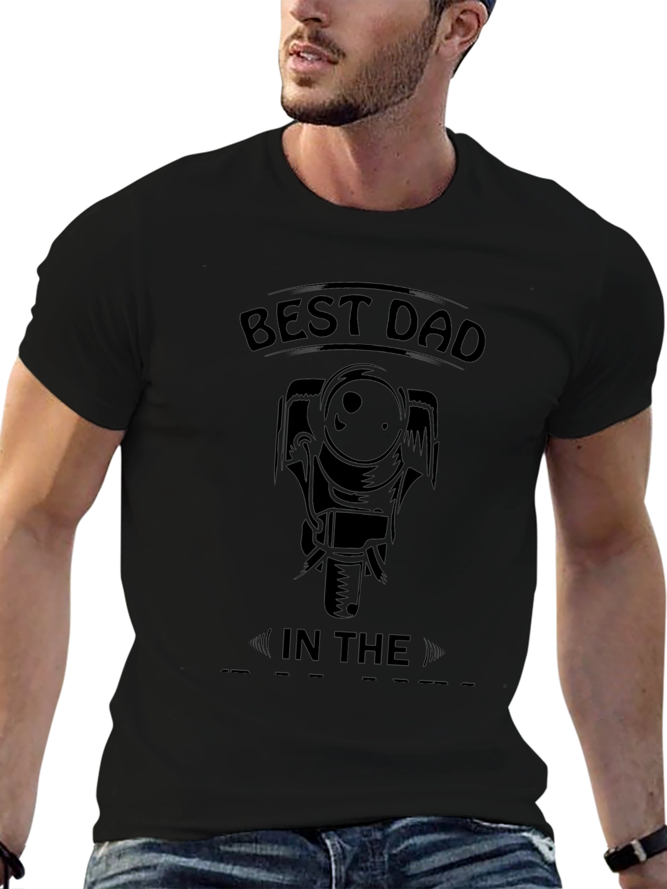 Best Dad Camera Graphic Tee - Black