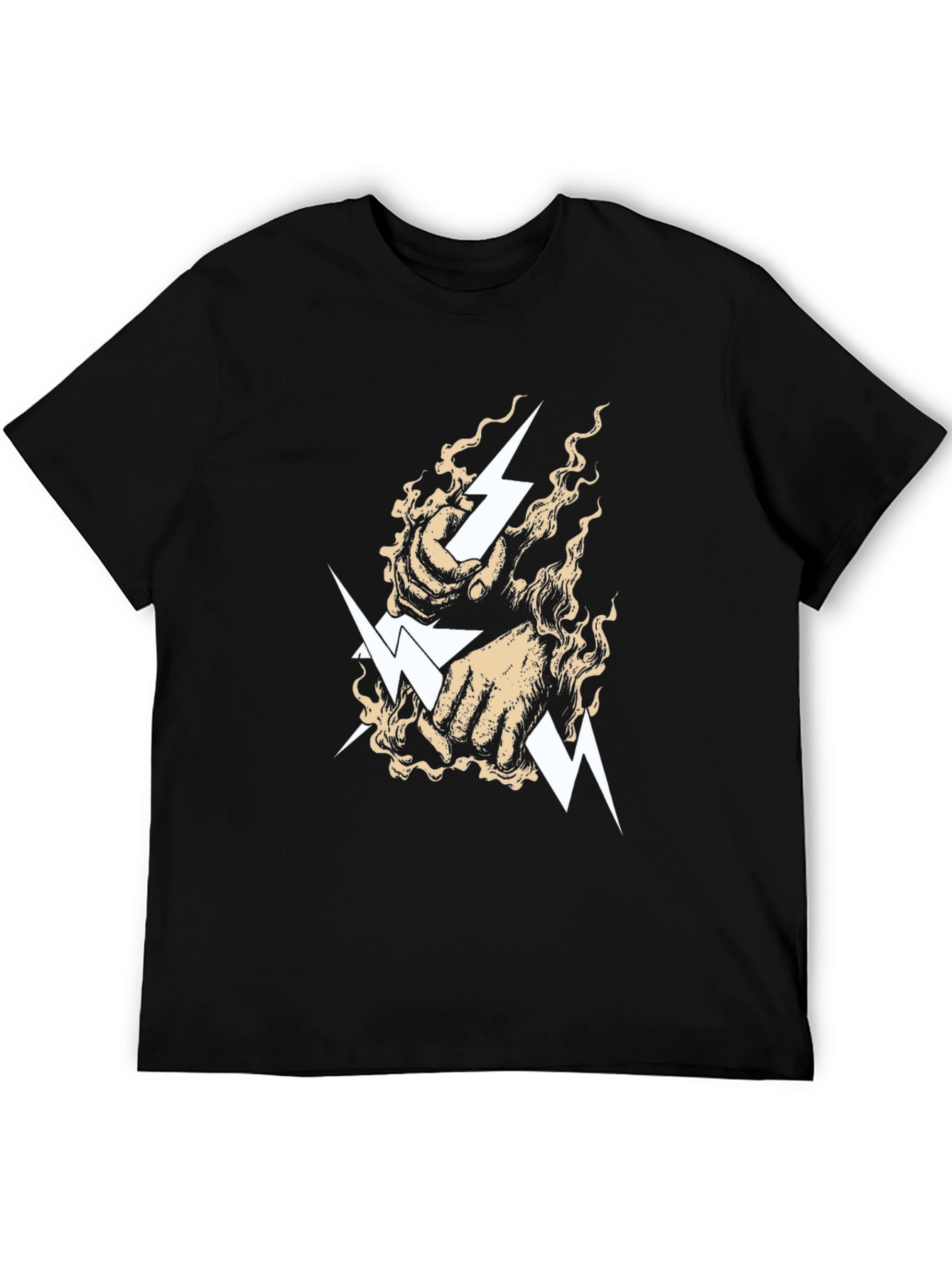 Lightning Bolt Fist Graphic Tee - Black