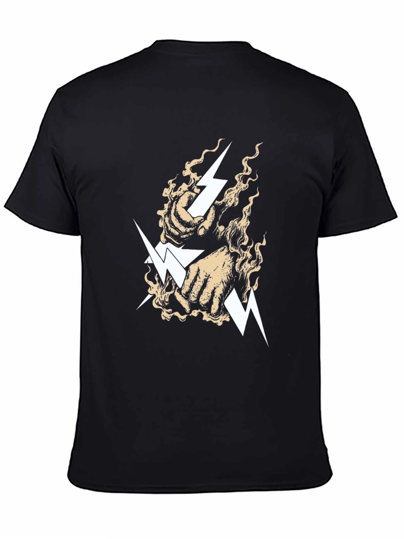 Lightning Bolt Fist Graphic Tee - Black