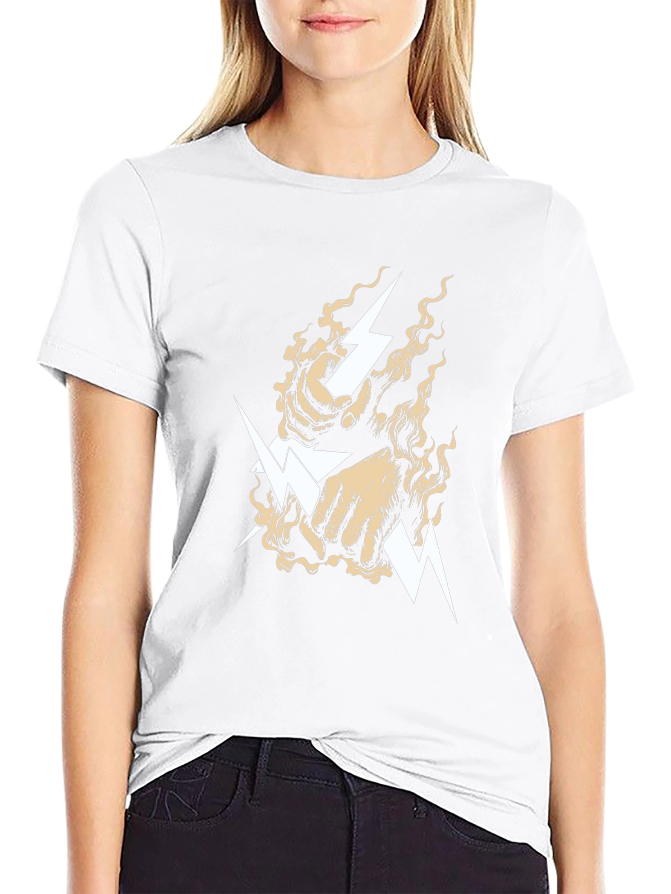 Lightning Bolt Fist Graphic Tee - Black