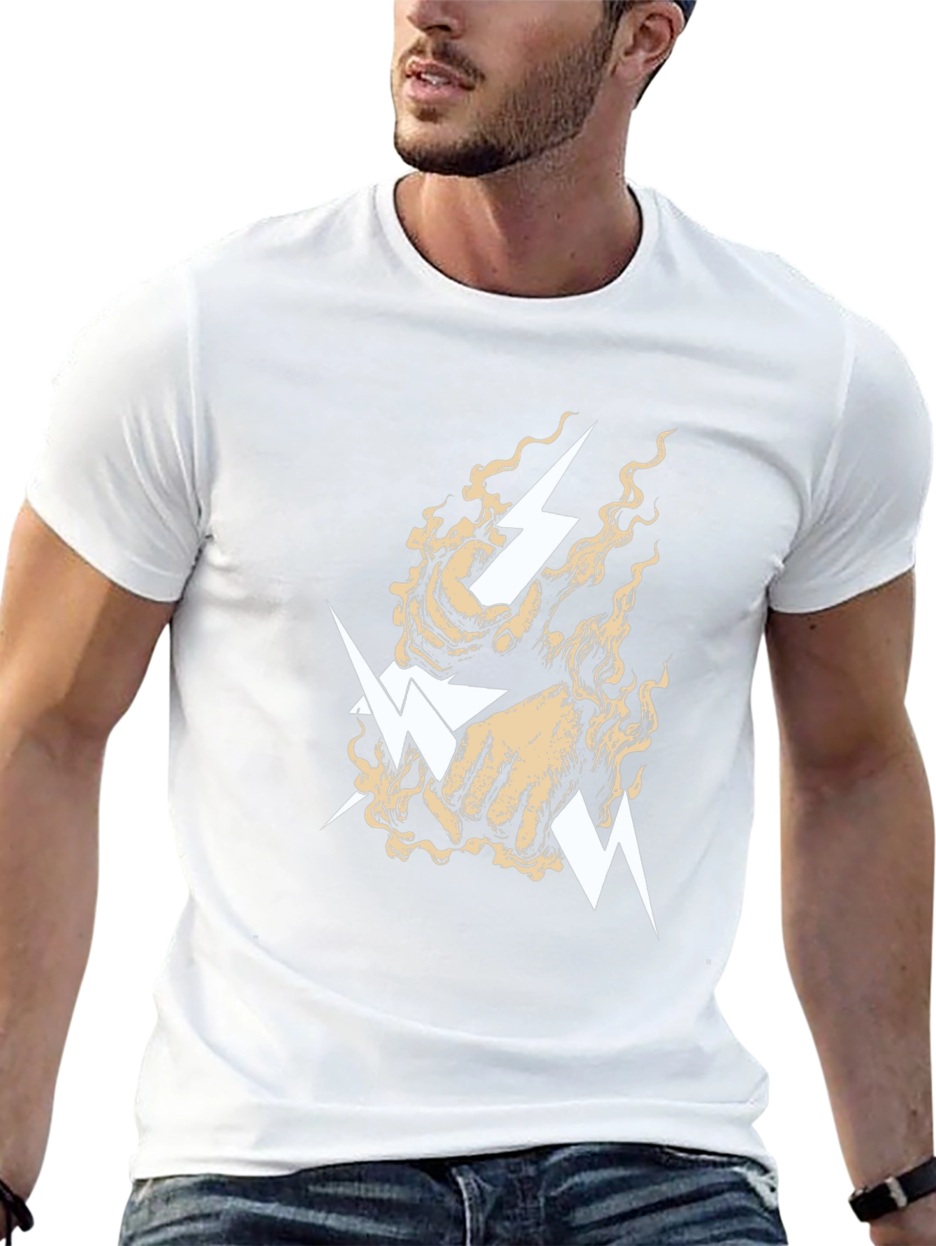 Lightning Bolt Fist Graphic Tee - Black