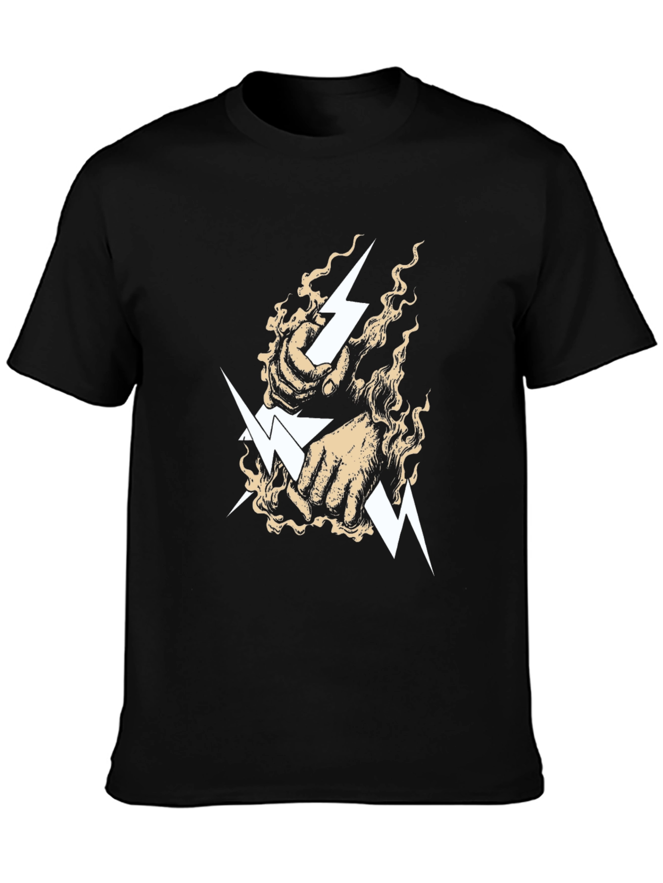 Lightning Bolt Fist Graphic Tee - Black