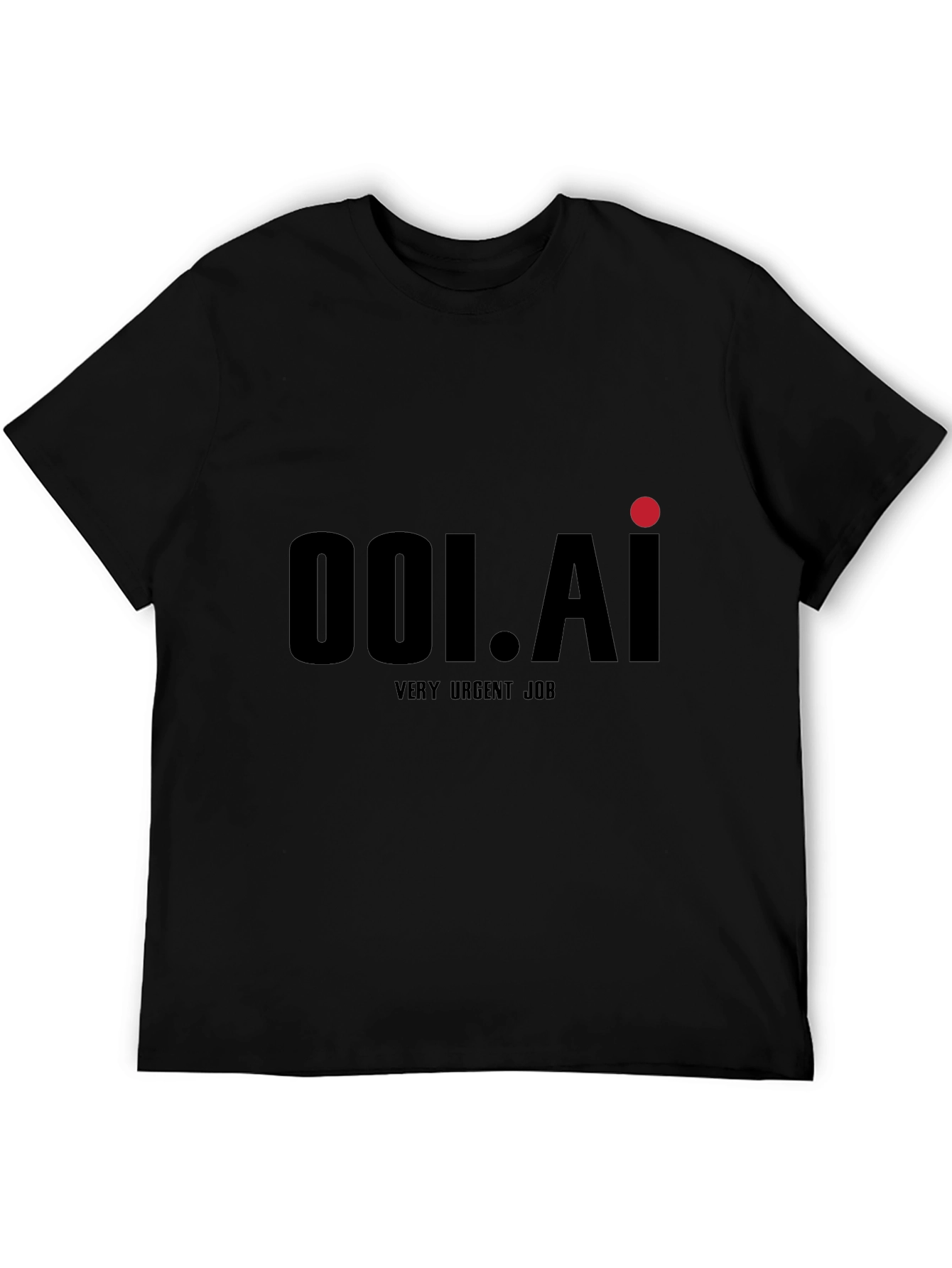 001.AI Black Graphic Tee - Very Urgent Job