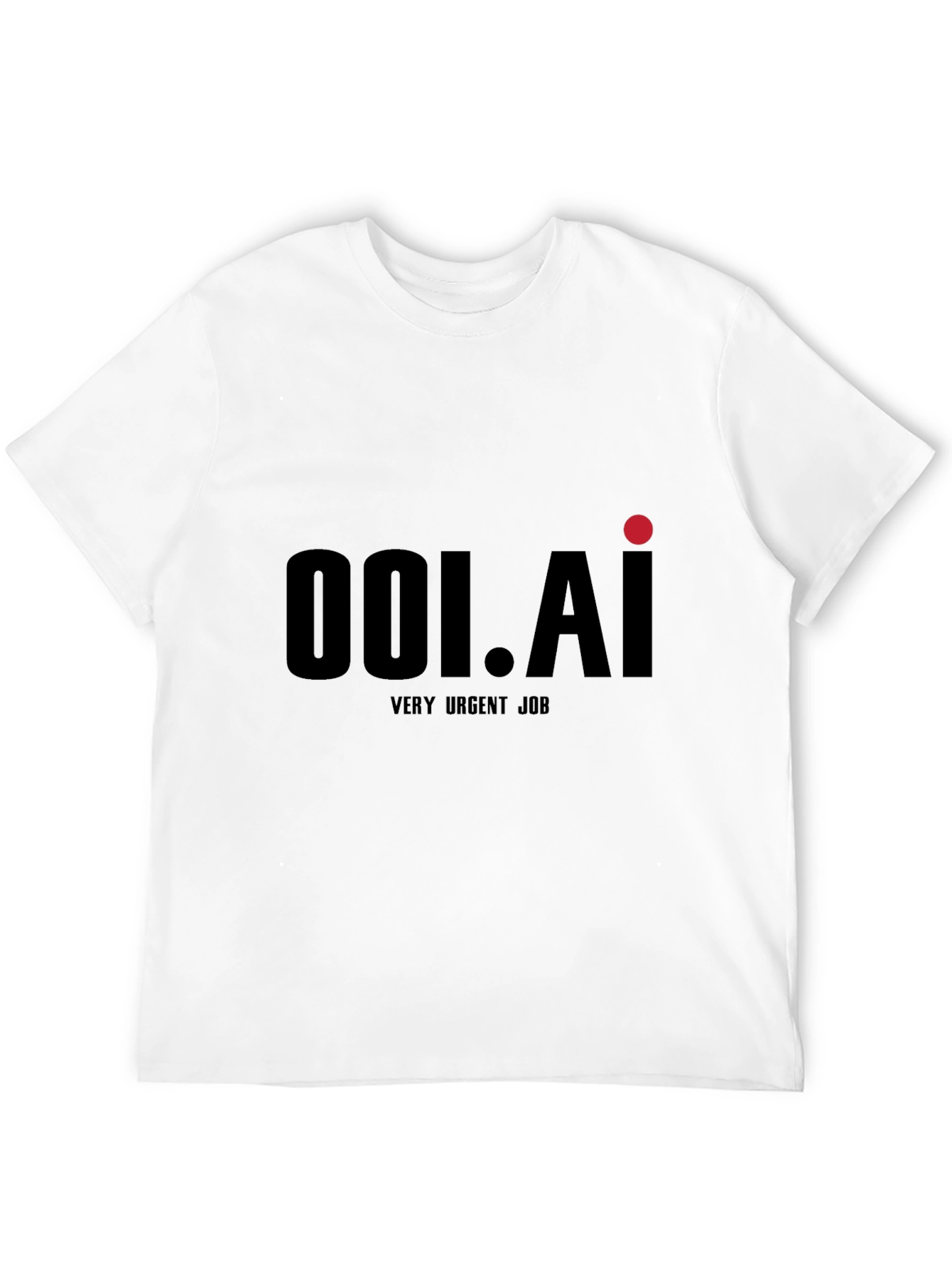 001.AI Black Graphic Tee - Very Urgent Job