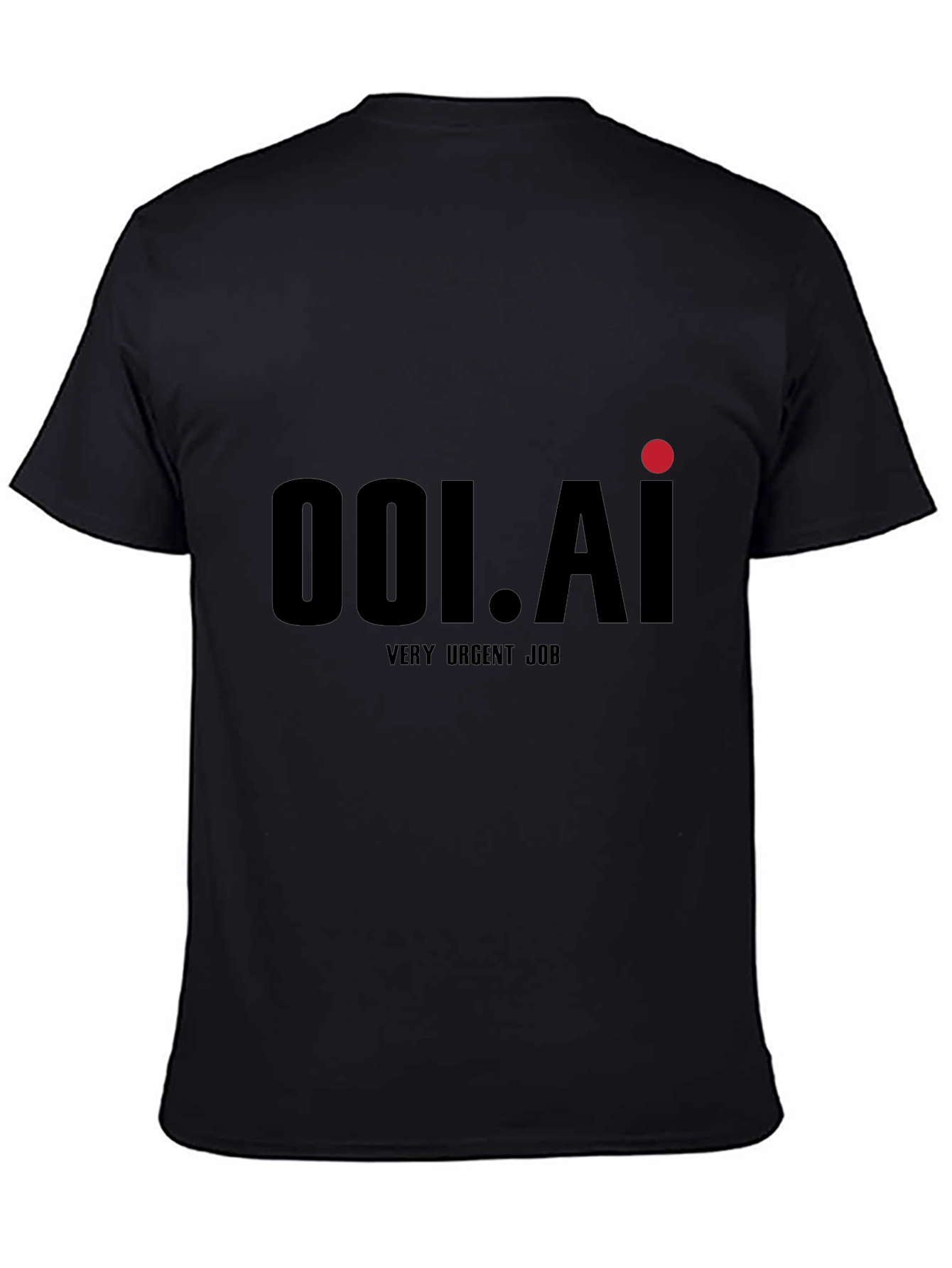 001.AI Black Graphic Tee - Very Urgent Job