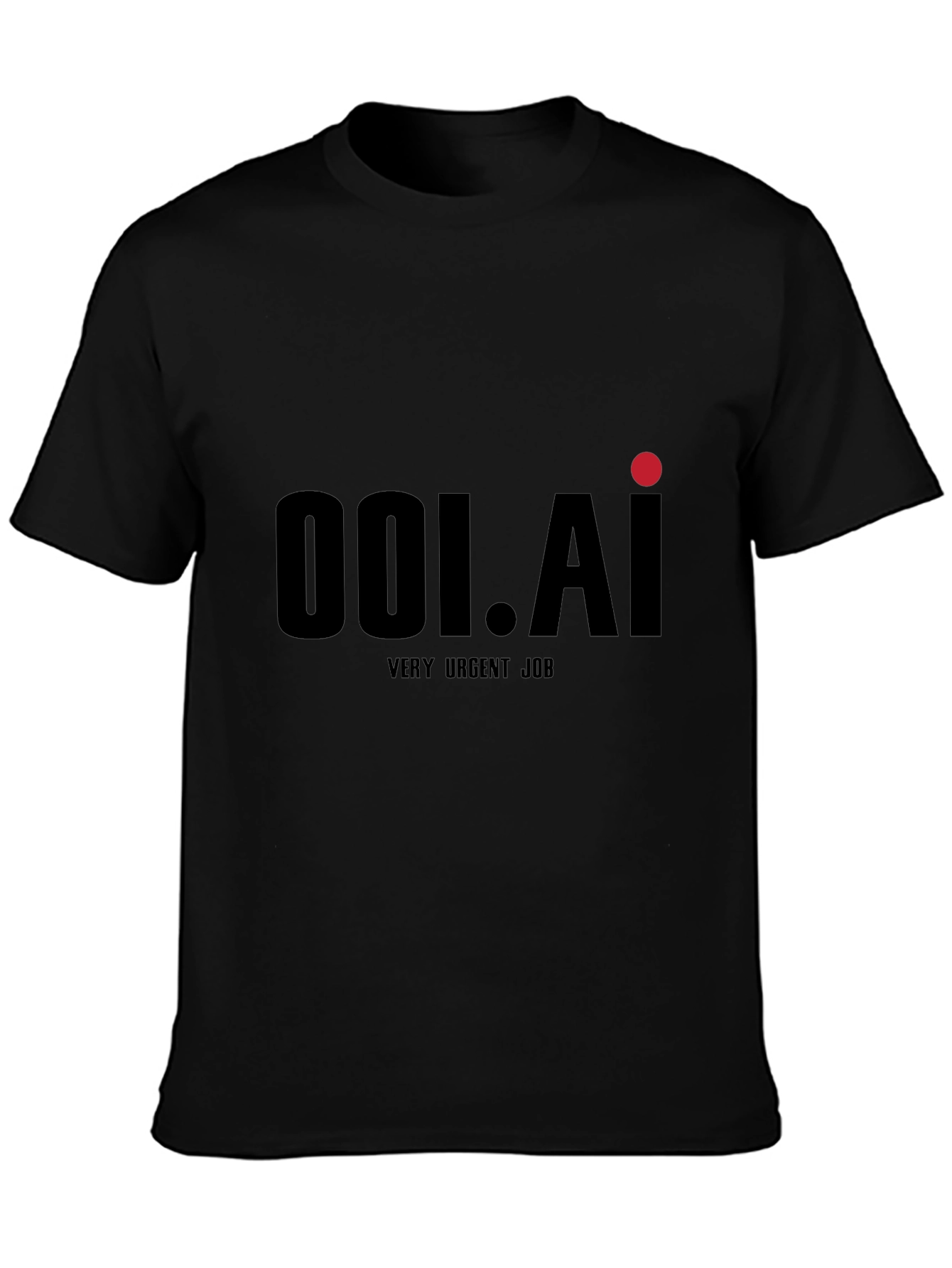 001.AI Black Graphic Tee - Very Urgent Job