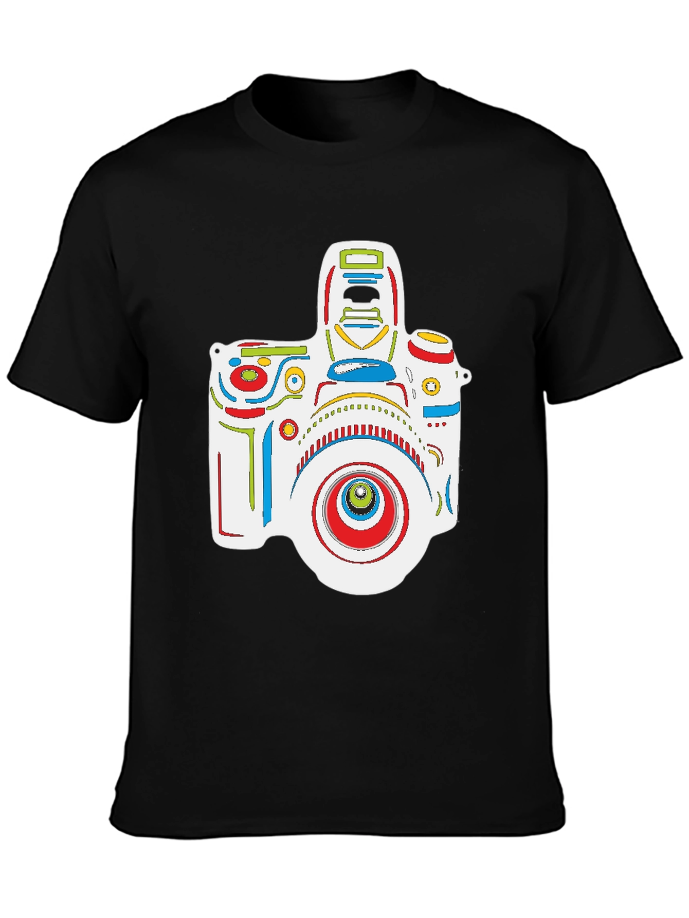 Abstract Camera Graphic Black T-Shirt