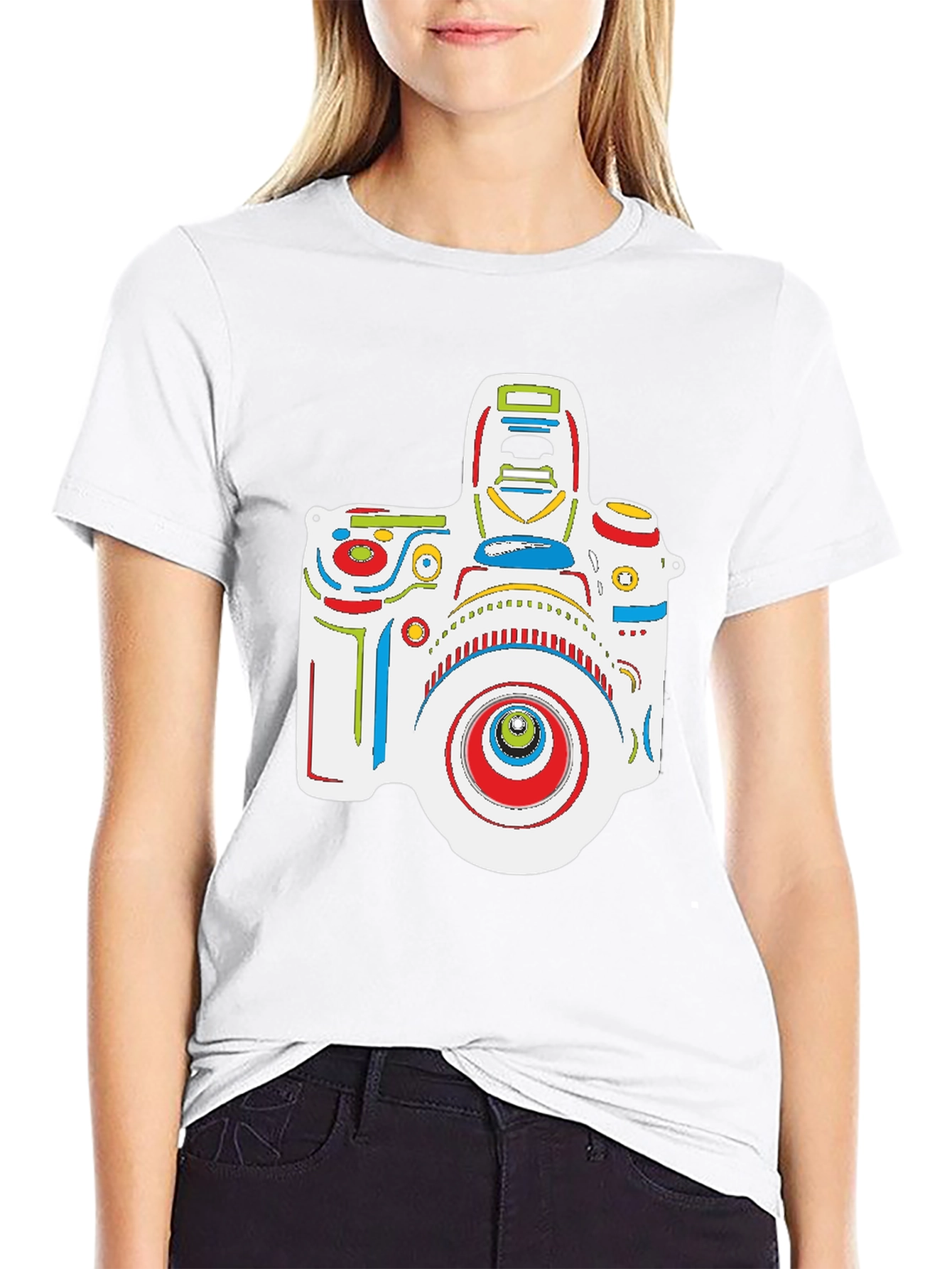 Abstract Camera Graphic Black T-Shirt