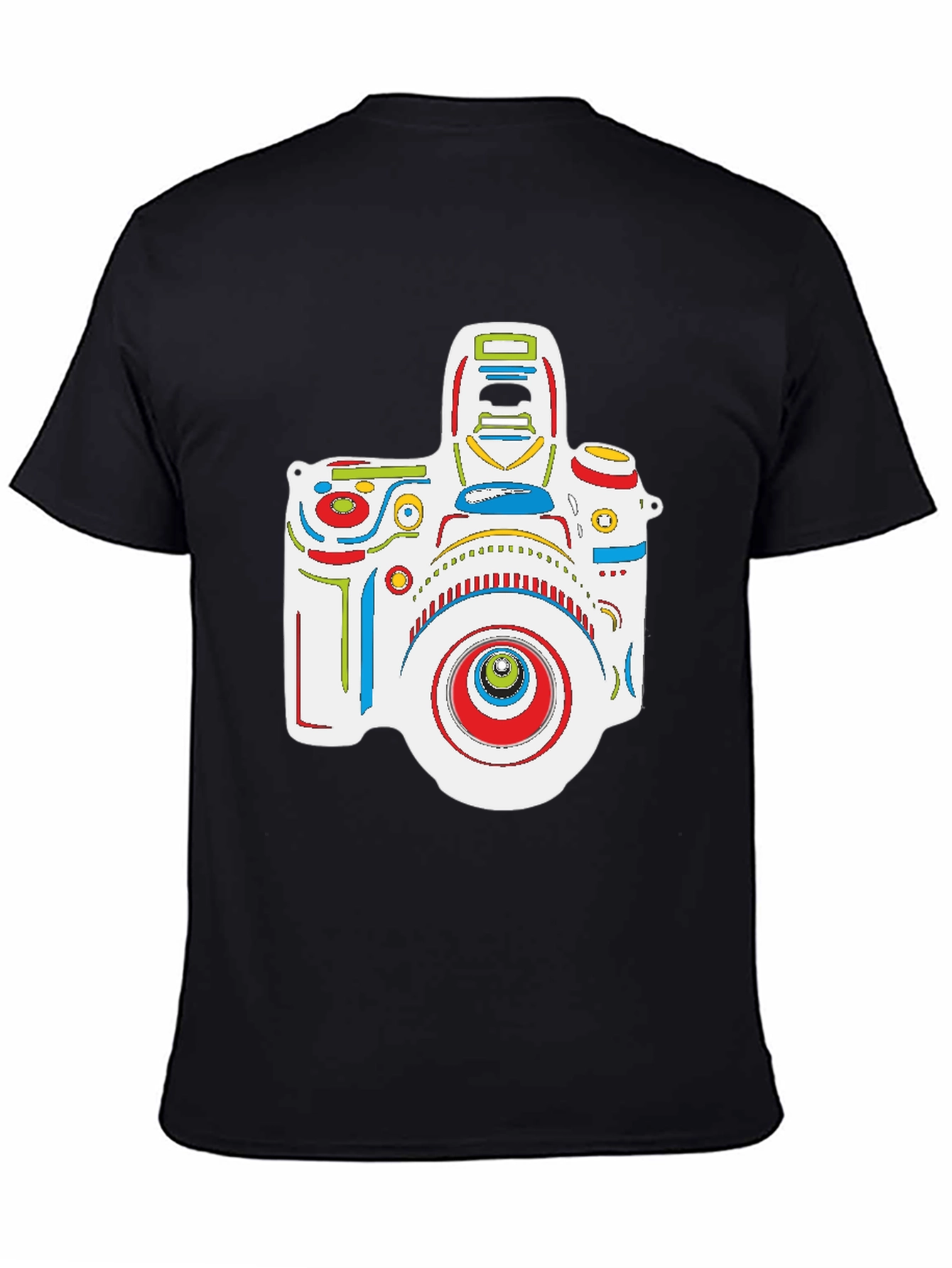 Abstract Camera Graphic Black T-Shirt