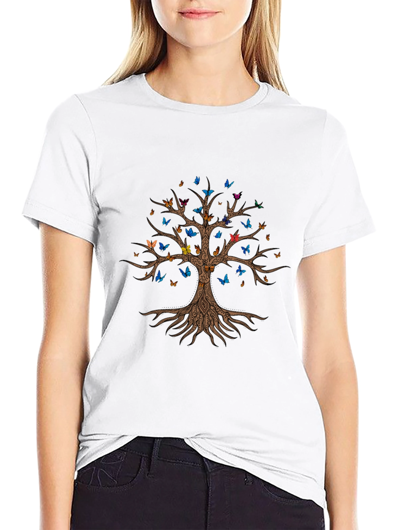Butterfly Tree Black T-Shirt