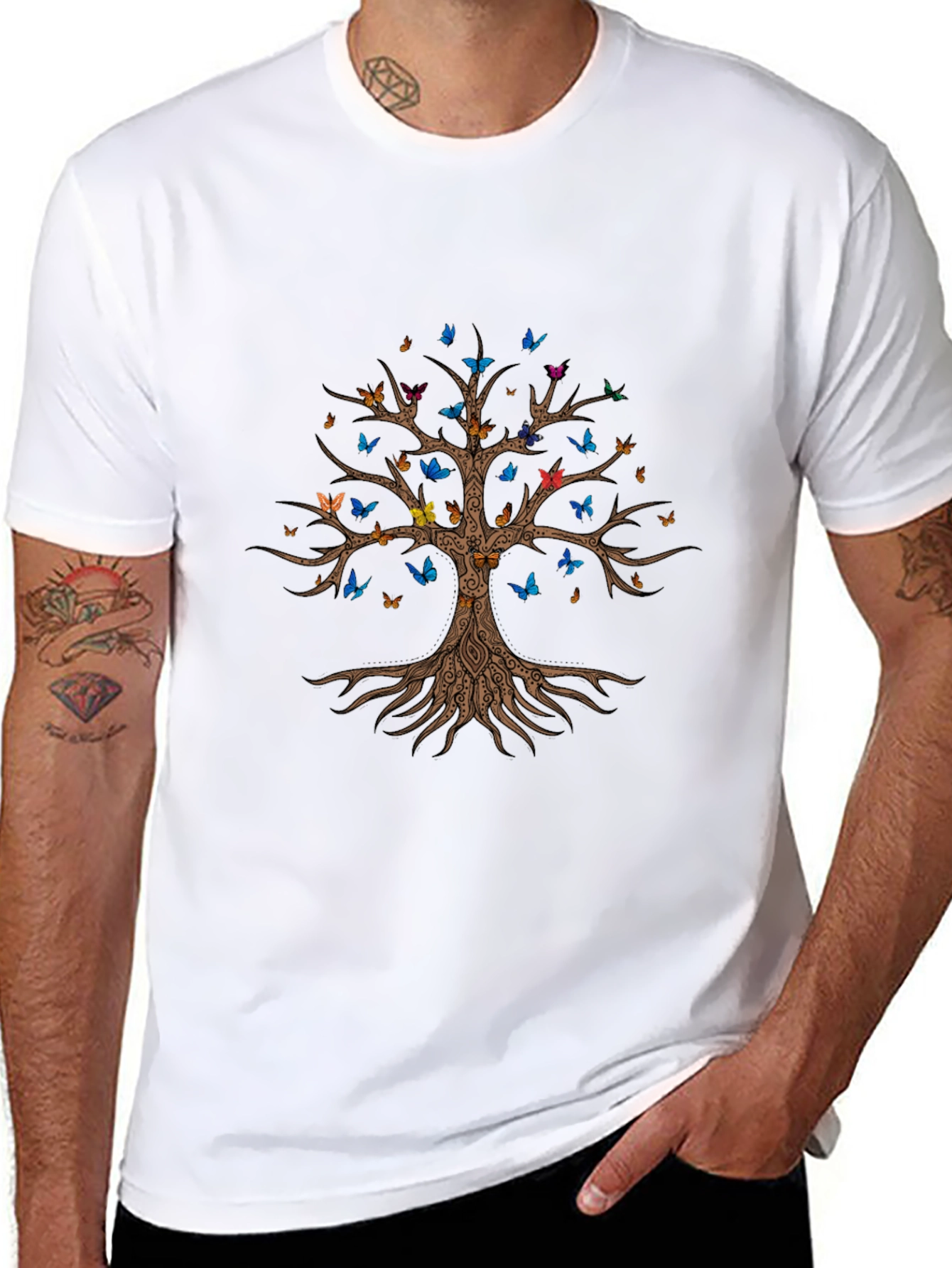 Butterfly Tree Black T-Shirt