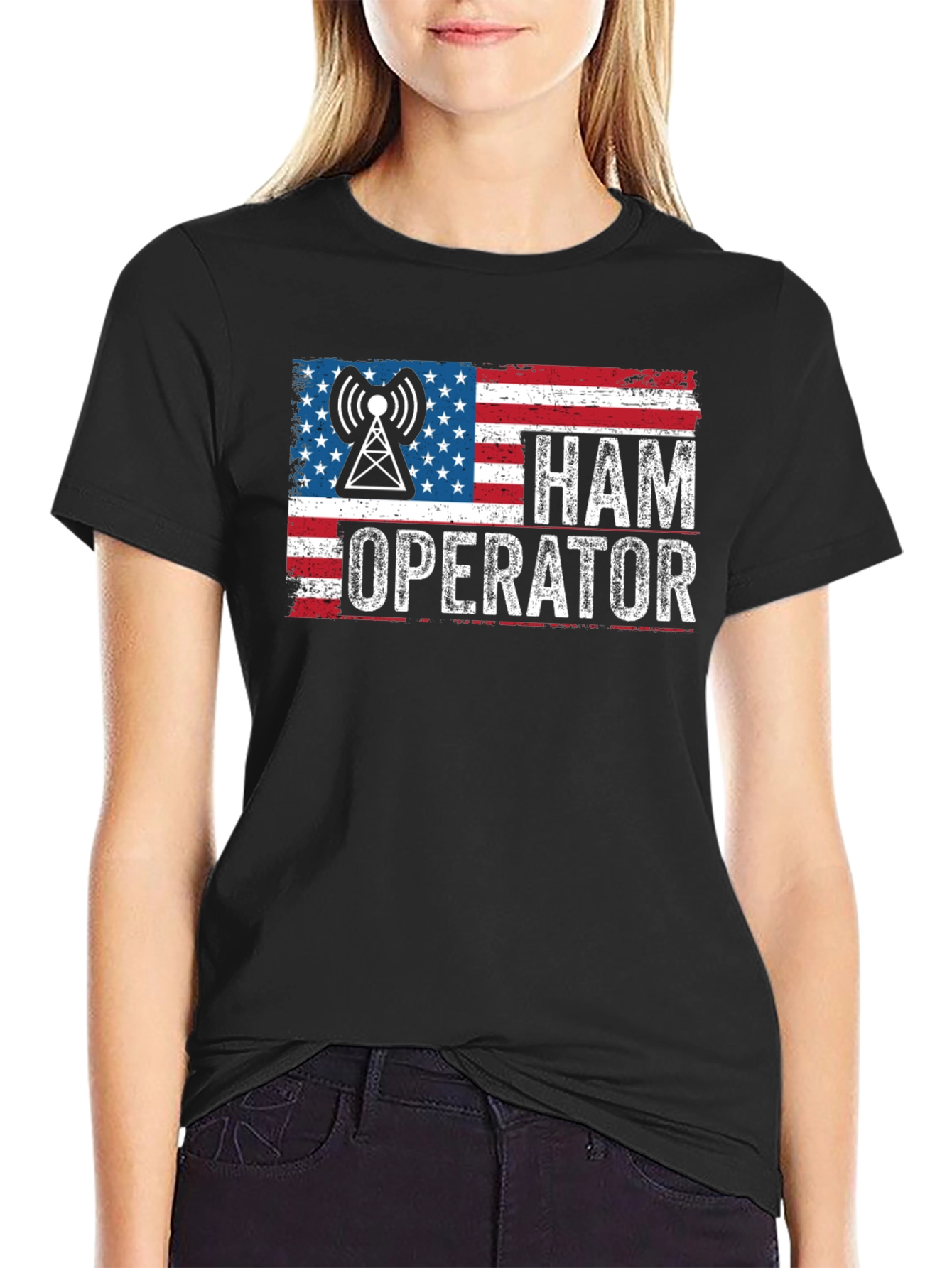Ham Operator American Flag Graphic Tee