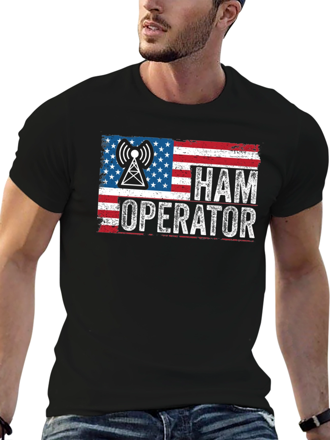 Ham Operator American Flag Graphic Tee