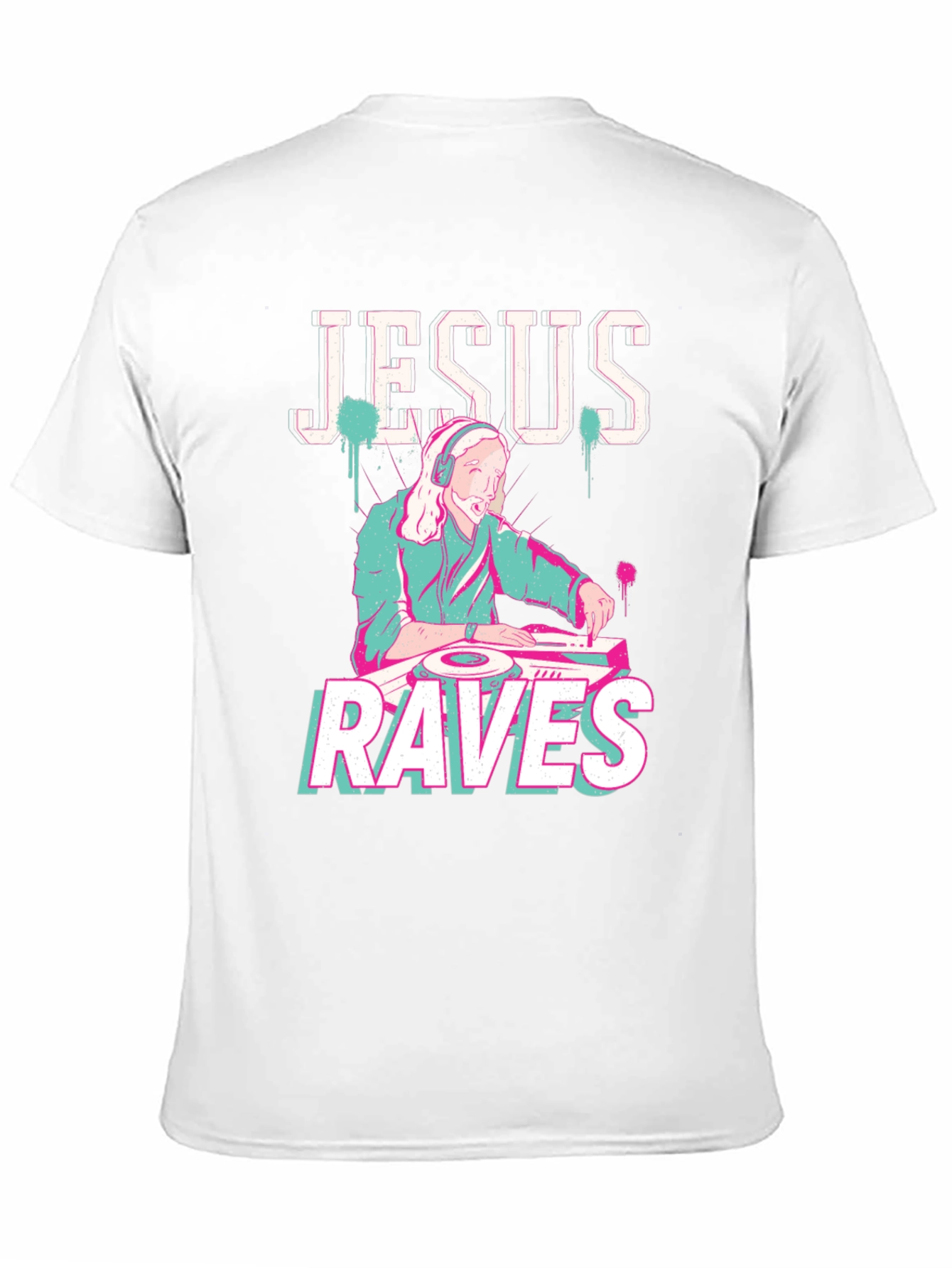 Jesus Raves Black T-Shirt - DJ Graphic Tee