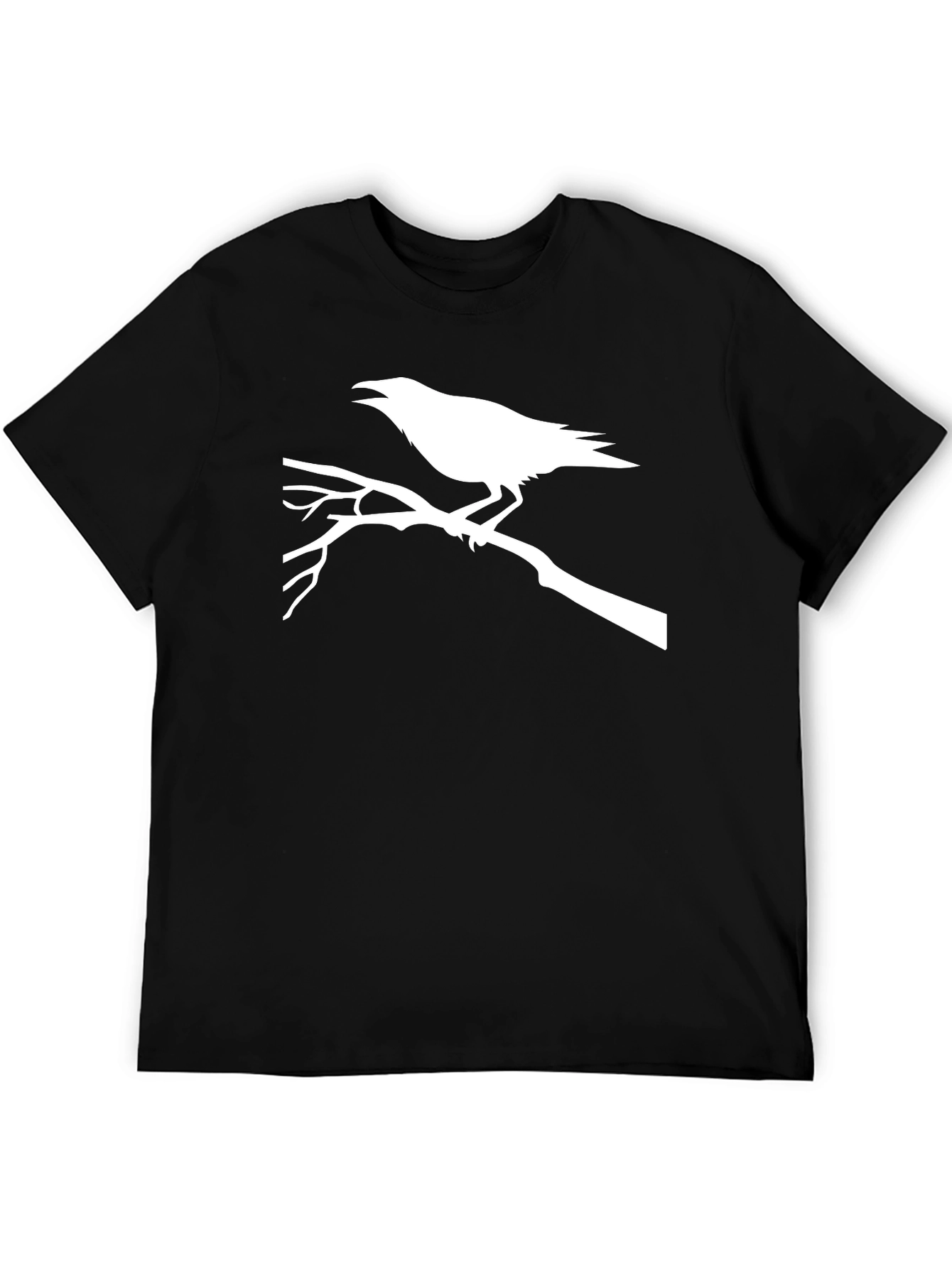 Raven Branch Graphic Tee - Black Casual T-Shirt