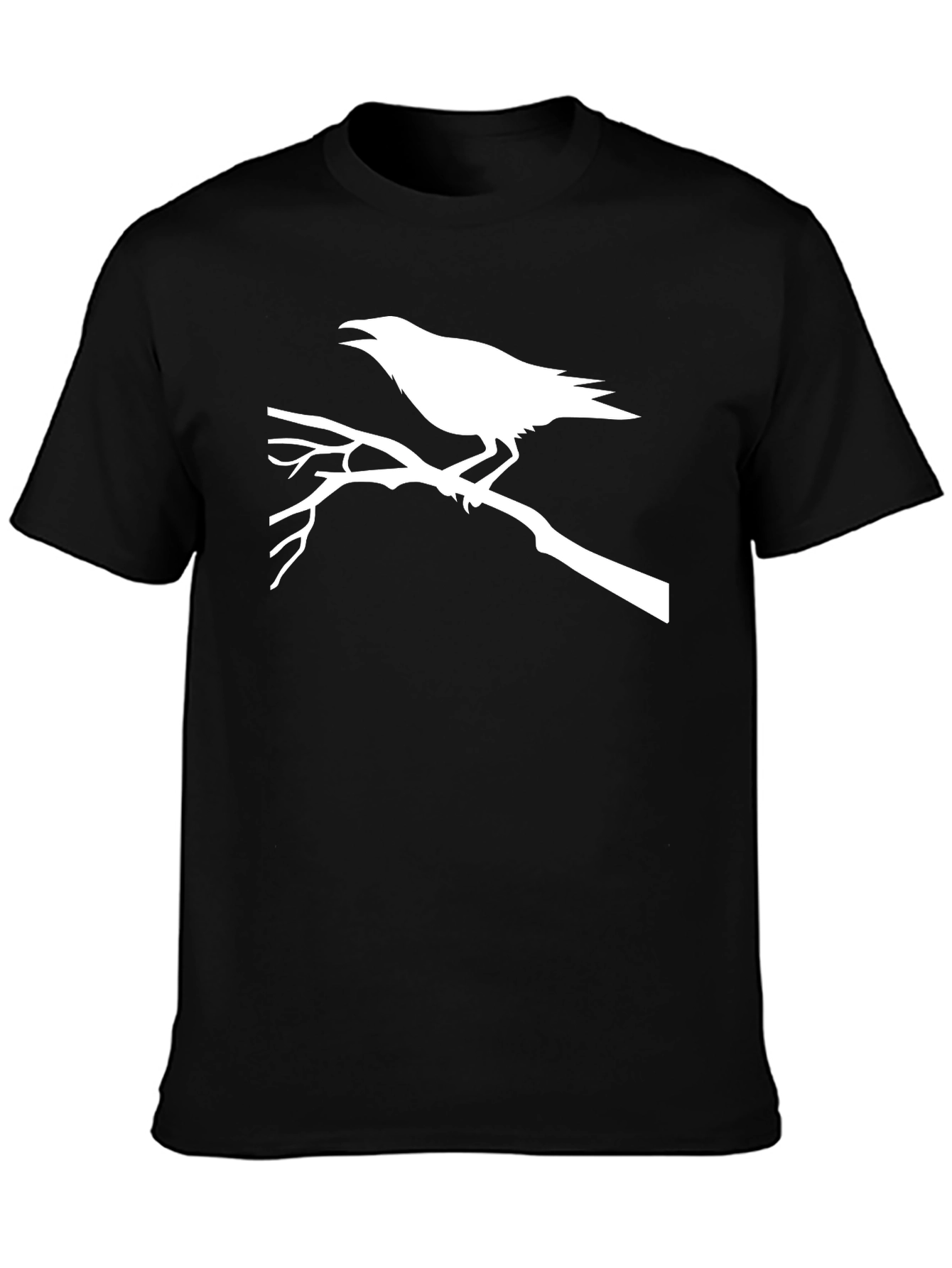 Raven Branch Graphic Tee - Black Casual T-Shirt