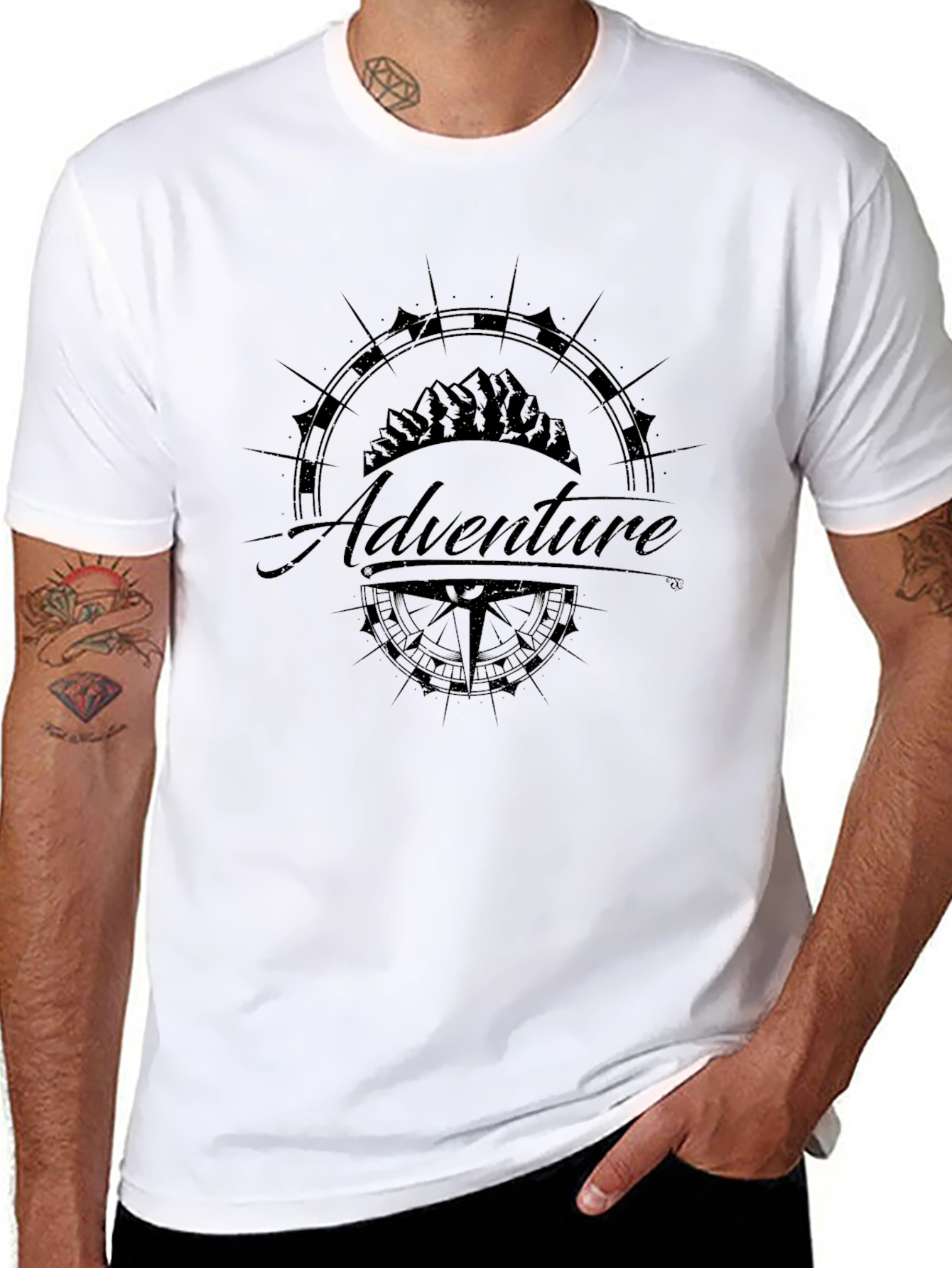 Adventure Compass Graphic Tee - Stylish Travel Shirt