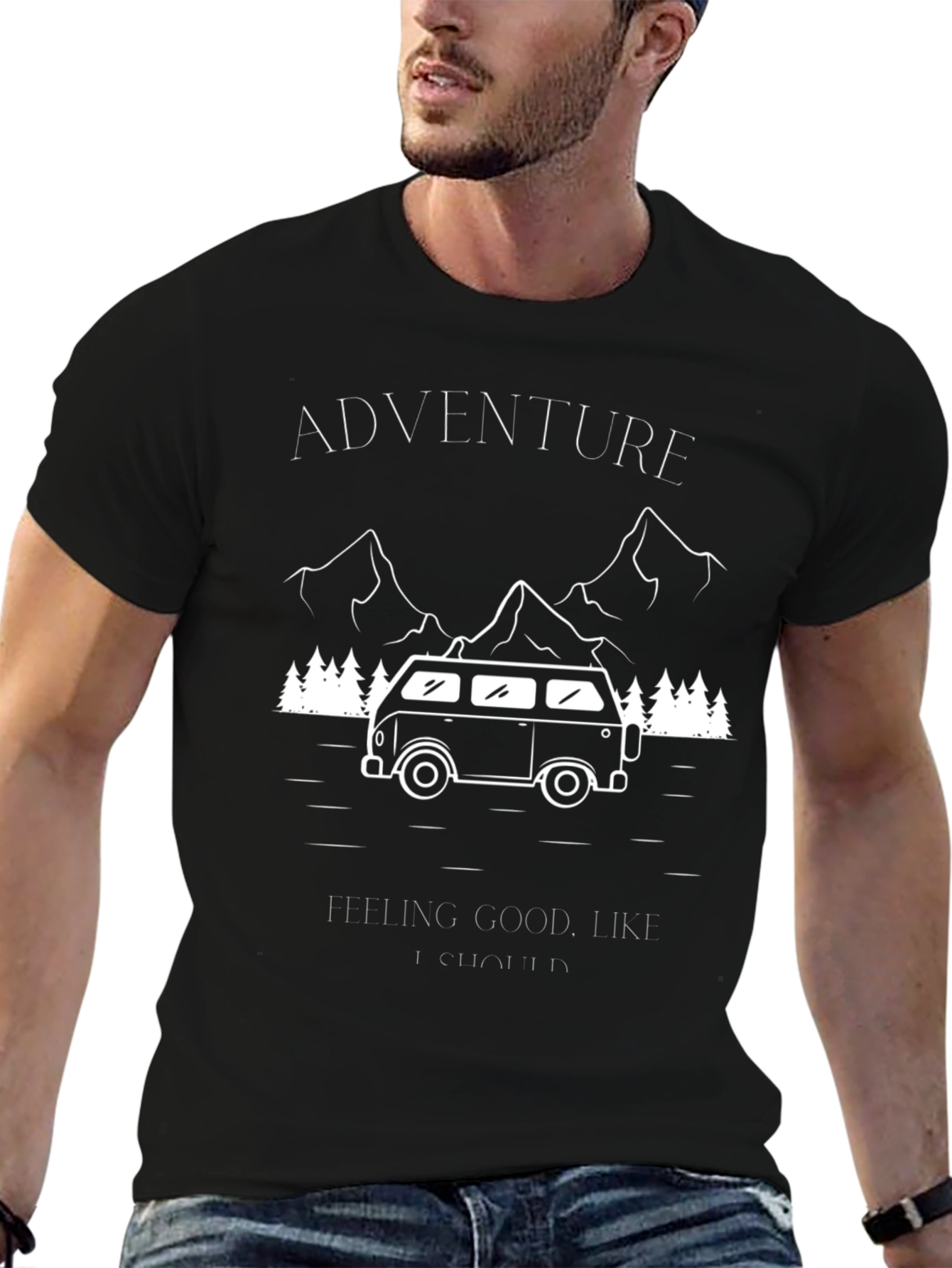 Adventure Van Graphic T-Shirt - Black