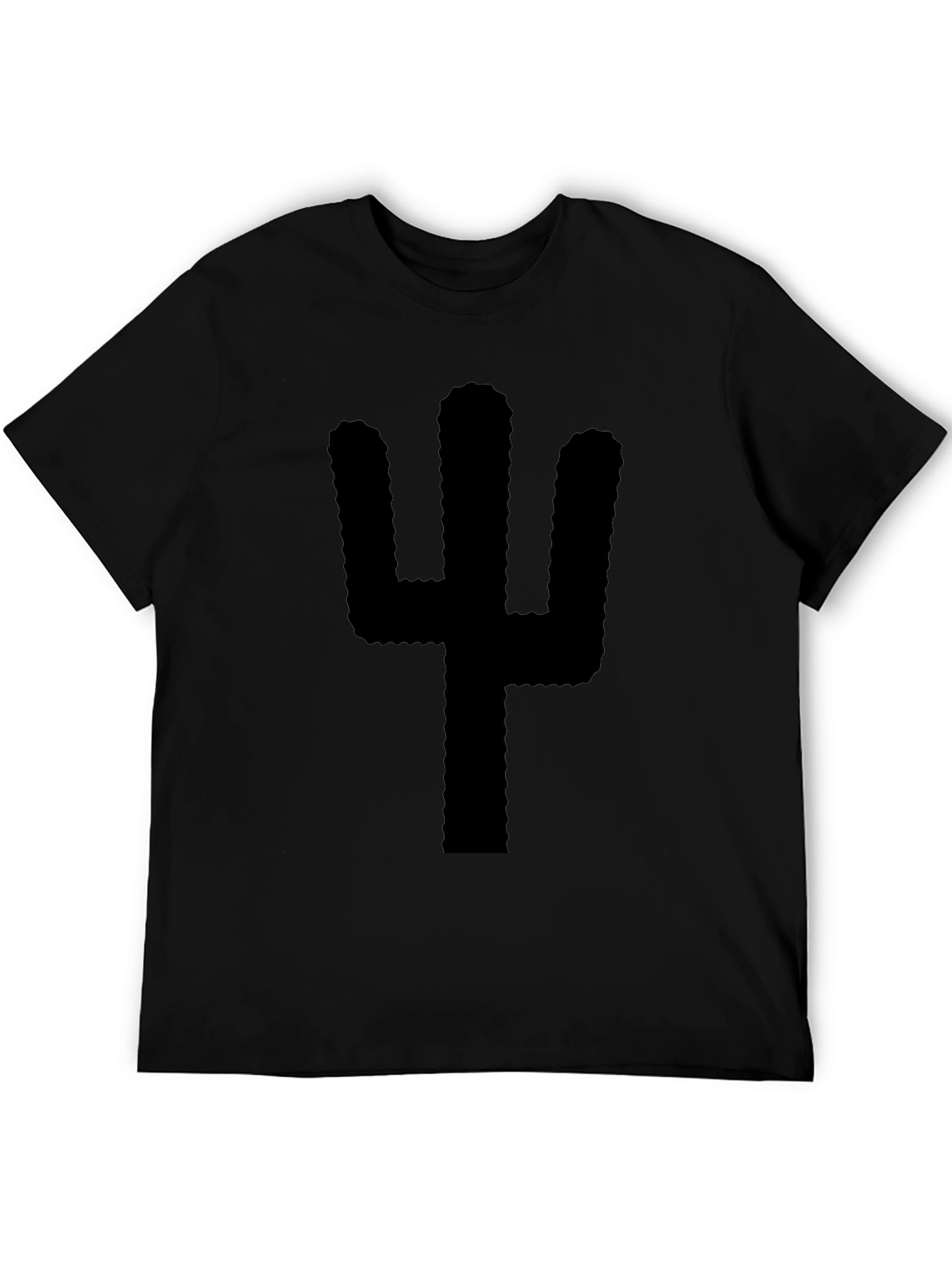 Black Cactus Graphic T-Shirt - Modern Desert Style
