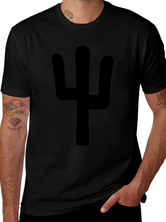 Black Cactus Graphic T-Shirt - Modern Desert Style