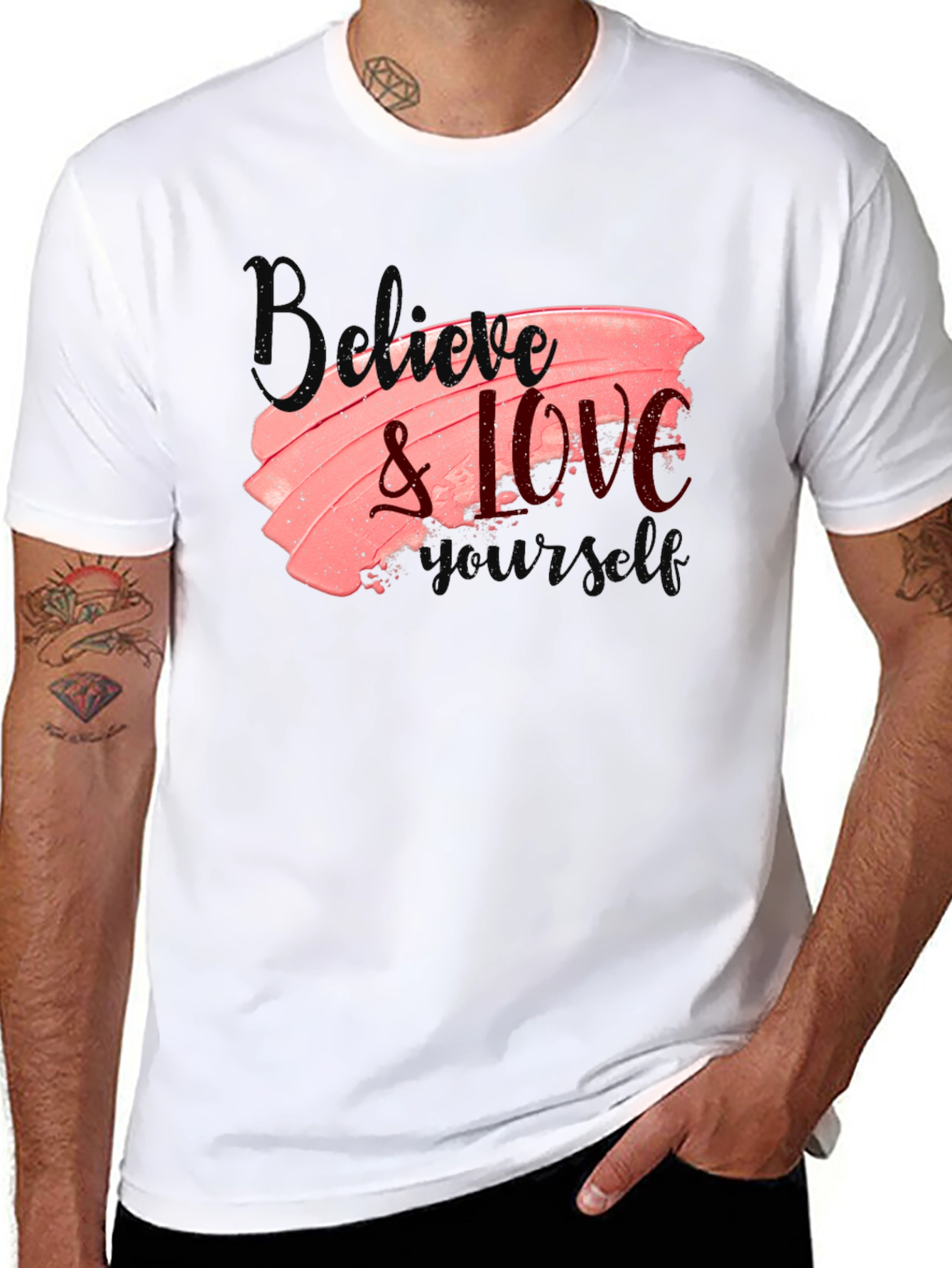 Believe & Love Yourself Black Tee