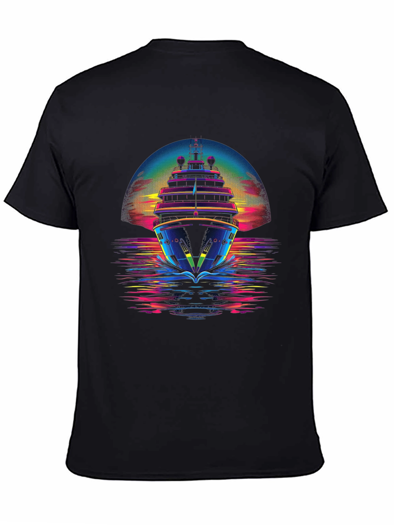 Neon Cruise Ship Graphic T-Shirt