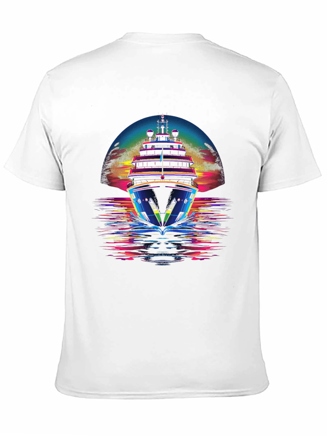 Neon Cruise Ship Graphic T-Shirt