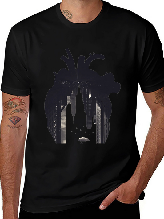 Heart Cityscape Graphic T-Shirt