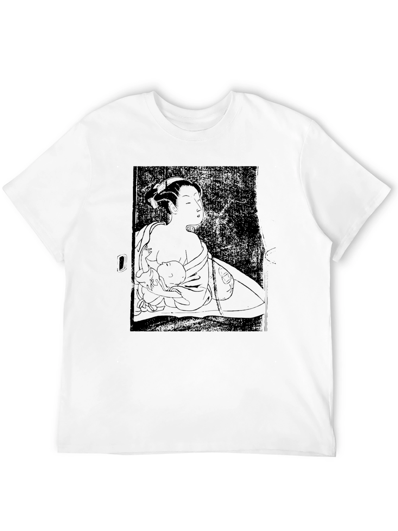 Japanese Art Graphic Tee - Black Cotton Shirt