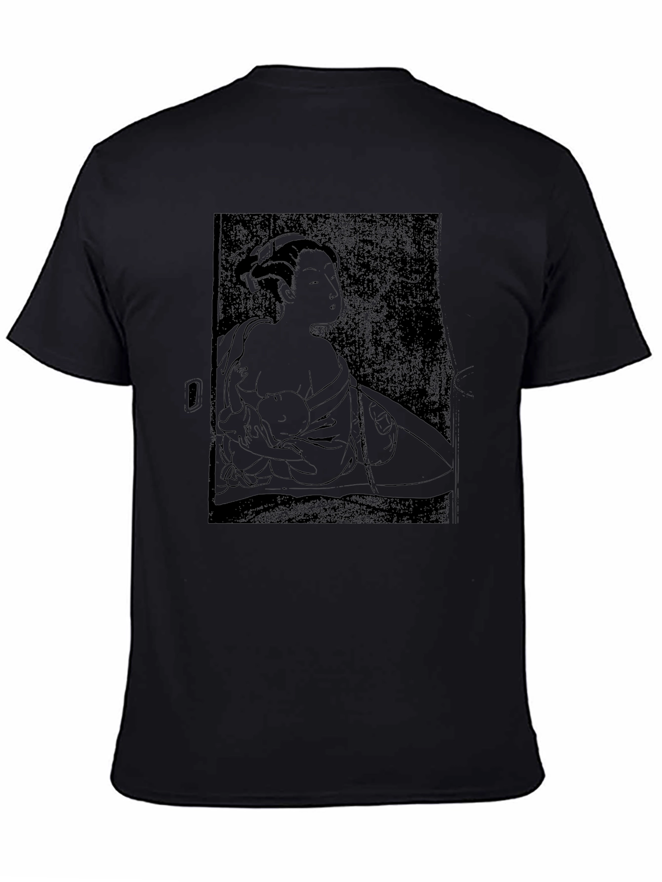 Japanese Art Graphic Tee - Black Cotton Shirt