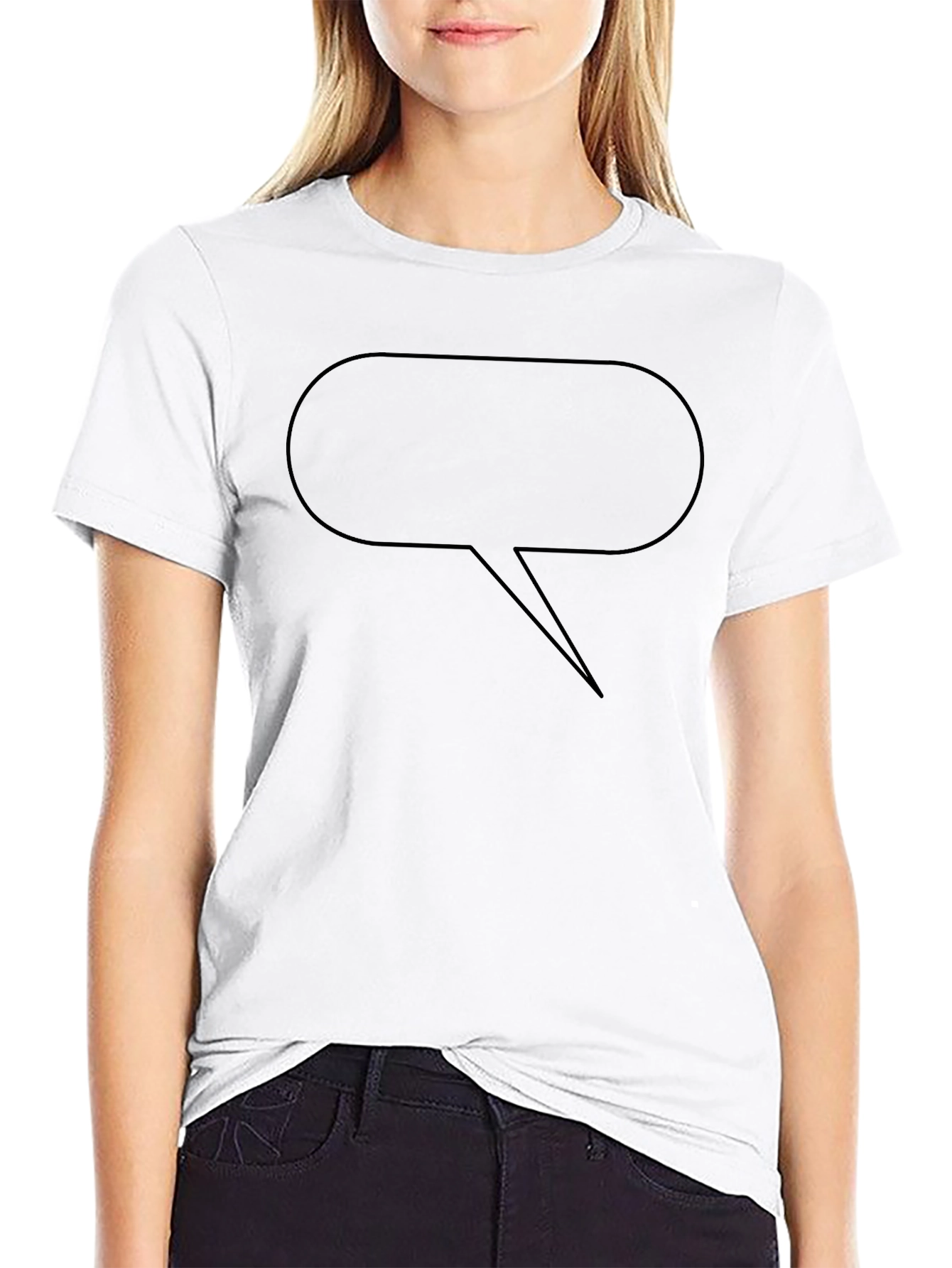 Black T-Shirt with Speech Bubble Design