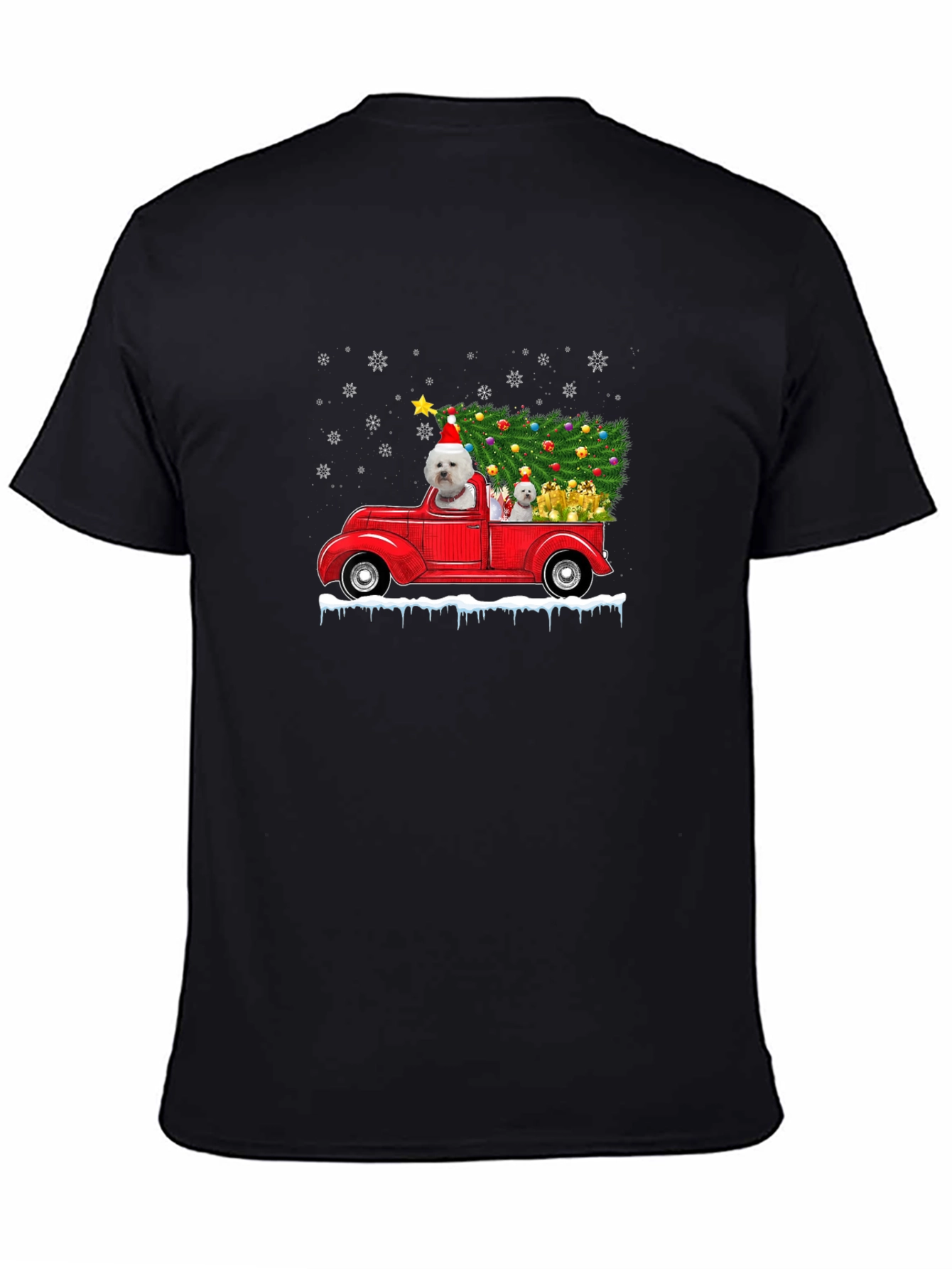 Festive Dog Christmas Truck T-Shirt