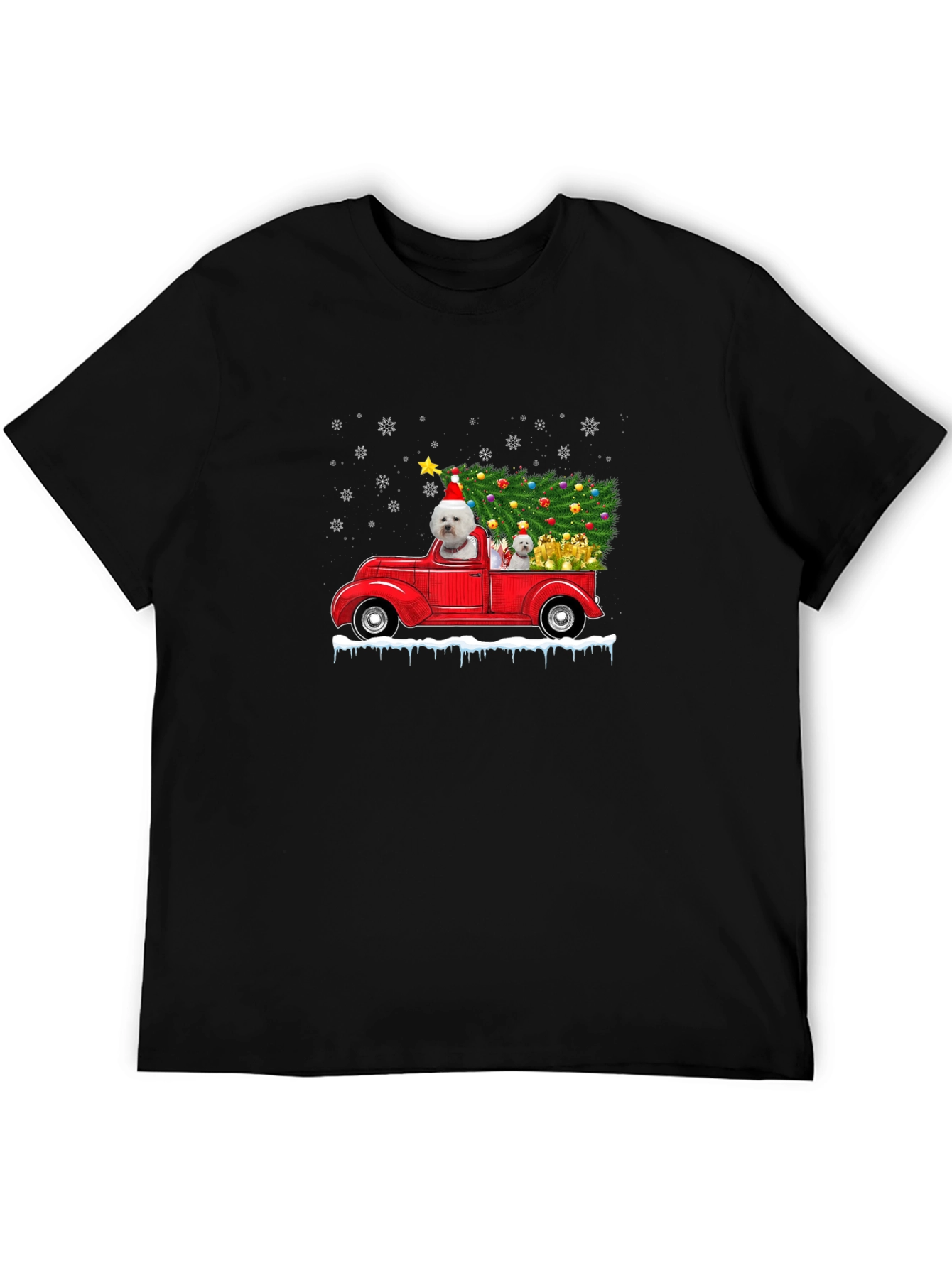Festive Dog Christmas Truck T-Shirt