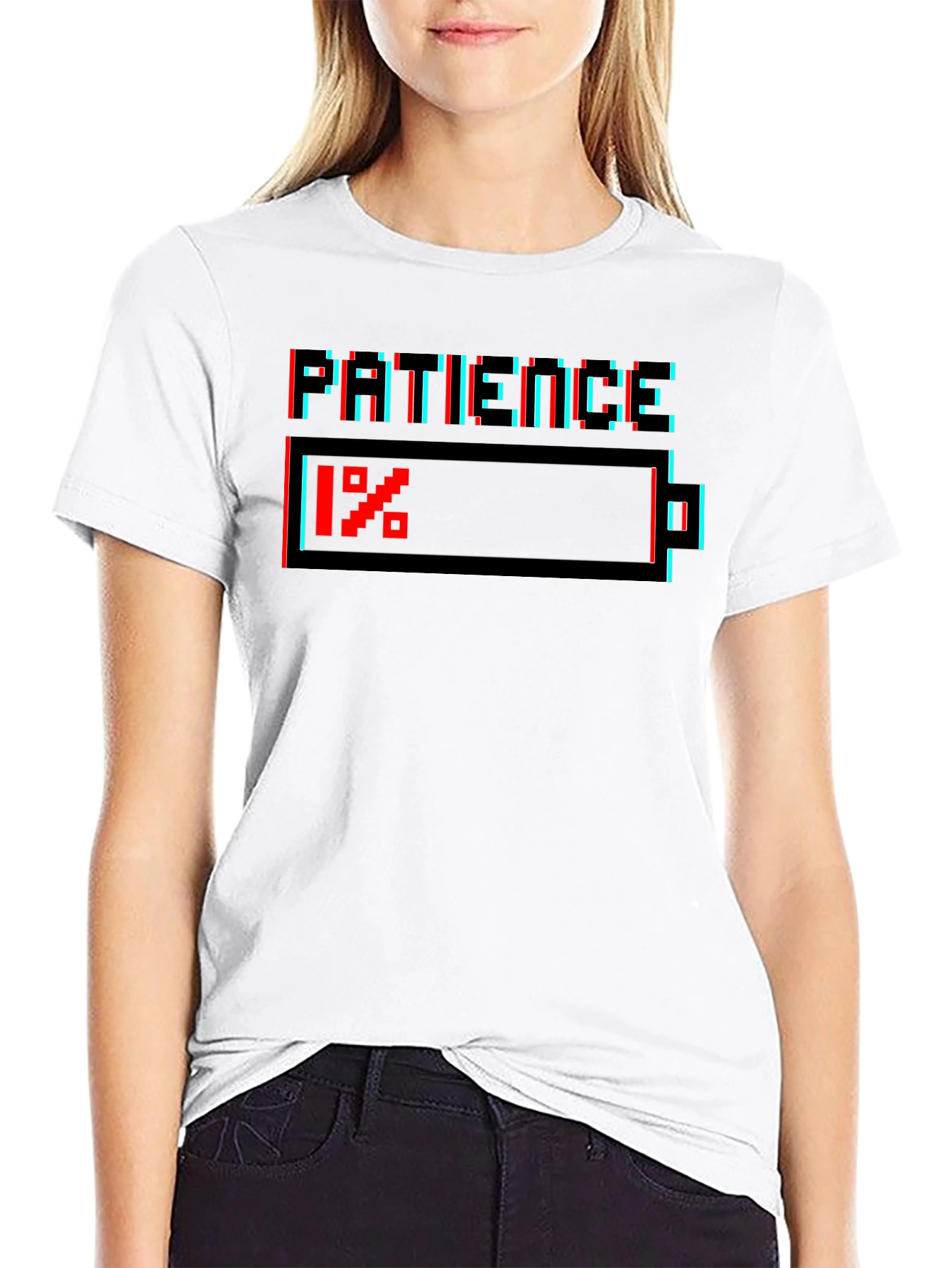 Patience 1% T-Shirt - Low Battery Humor Tee