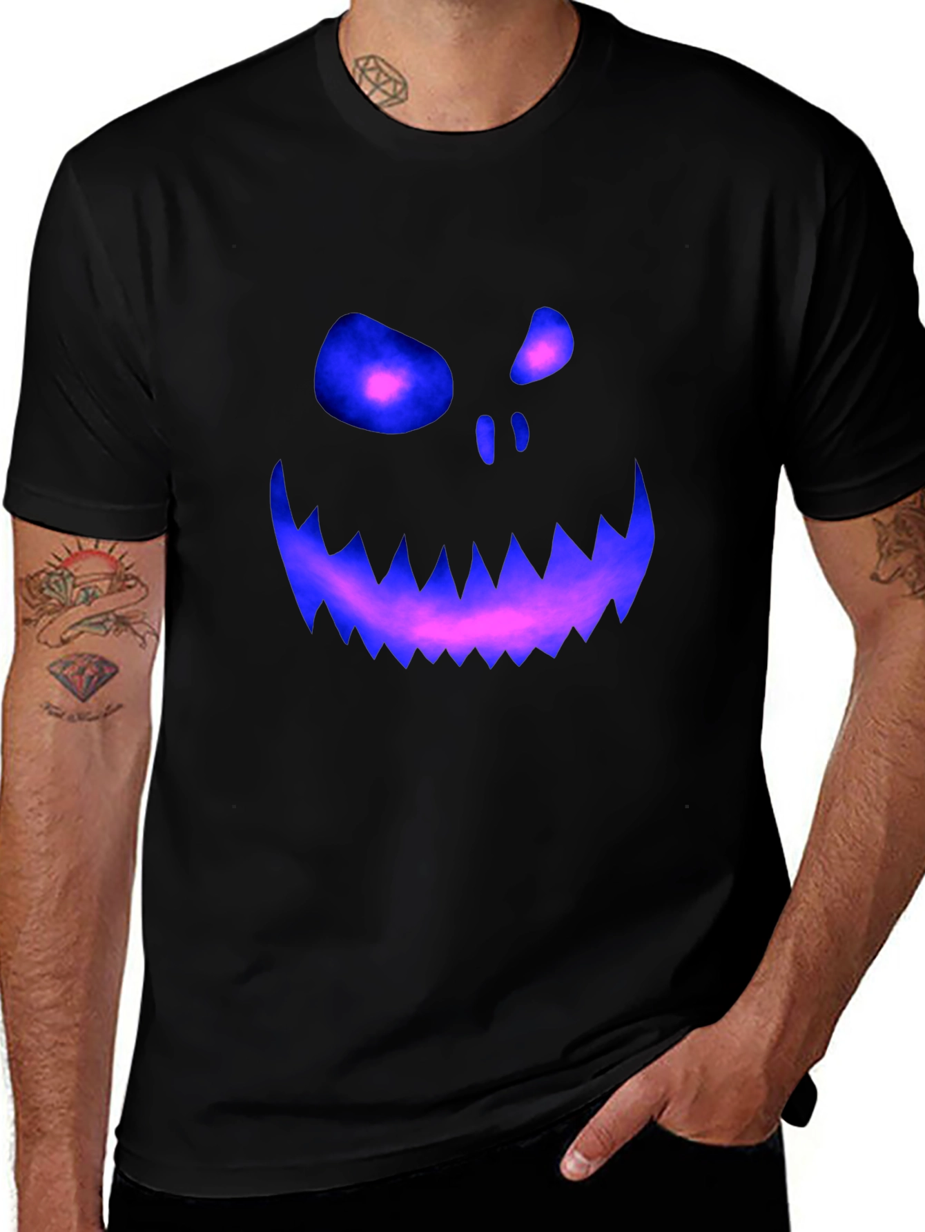 Spooky Glowing Face Graphic Tee