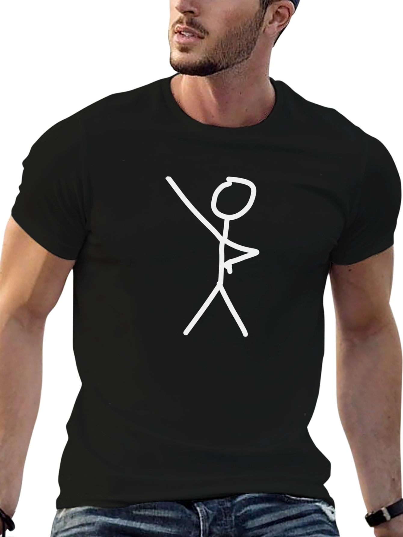 Stick Figure Graphic Black T-Shirt
