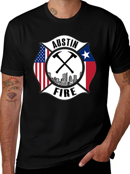 Austin Fire Dept T-Shirt - Patriotic Firefighter Tee