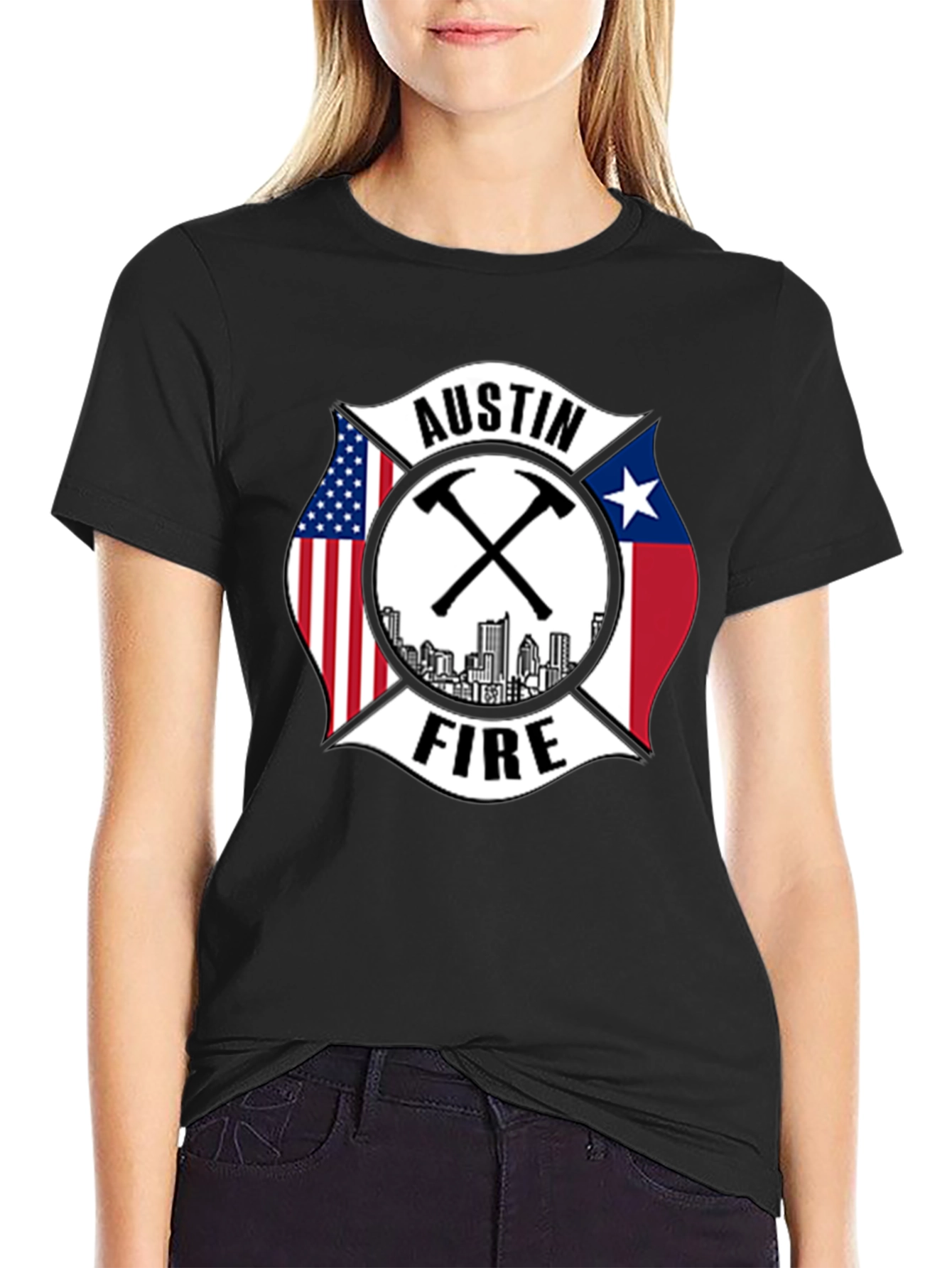 Austin Fire Dept T-Shirt - Patriotic Firefighter Tee
